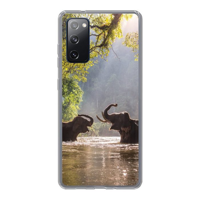 MuchoWow Handyhülle Elefanten in der Sonne spielen Phone Case Handyhülle Samsung Galaxy S20 FE Silikon Schutzhülle