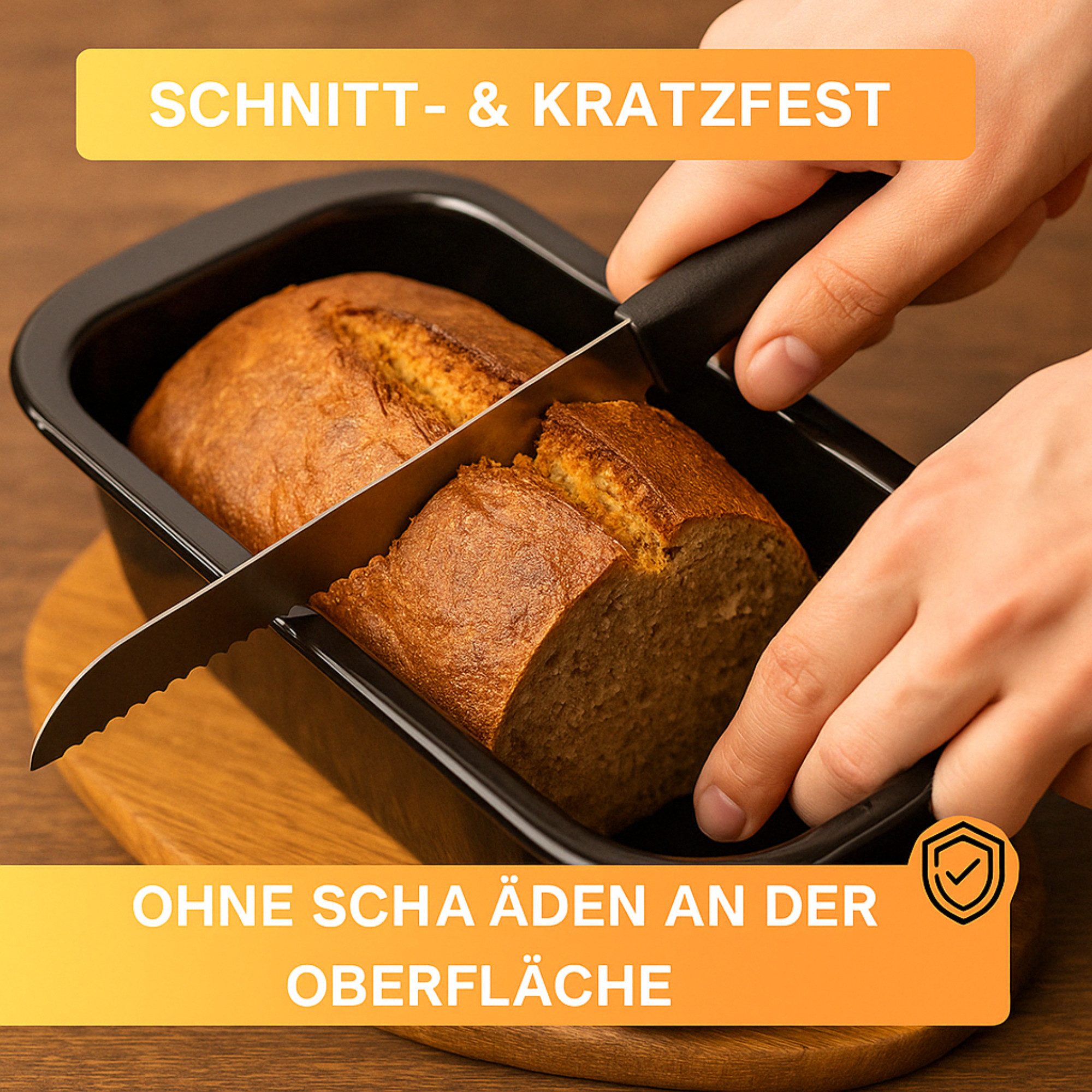 Thiru Brotbackform Emaille - 35 cm - Schnittfest, kratzfest & hitzebeständig, (1-tlg)