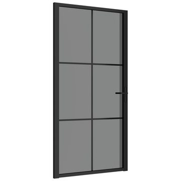 vidaXL Haustür Innentür 102,5x201,5 cm Schwarz ESG-Glas und Aluminium Zimmertür Glast