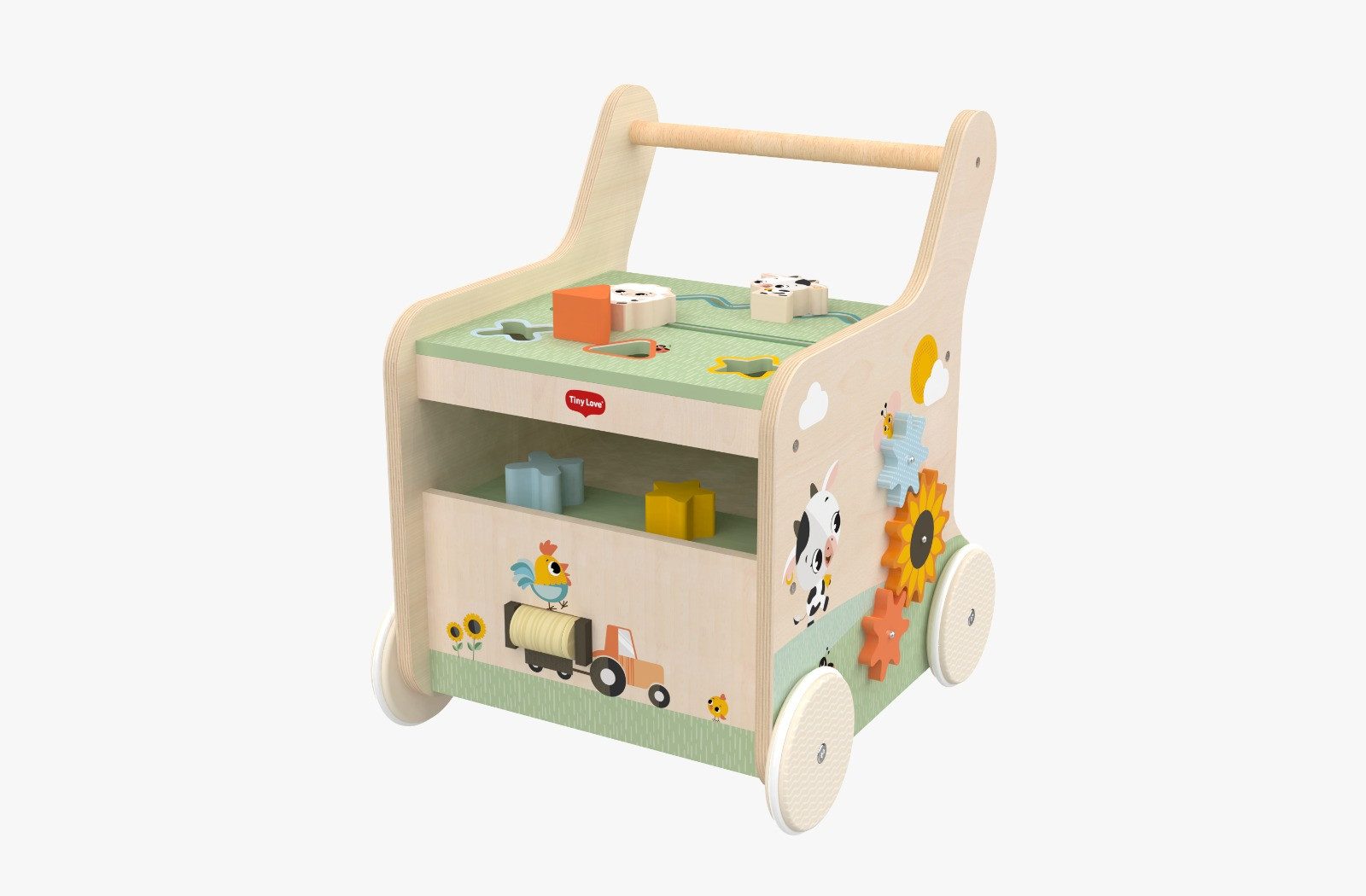 Tiny Love Babyspiegel Tiny Love Push & Play Holz-Lauflernwagen, Drehräder, Track & Trace Akt