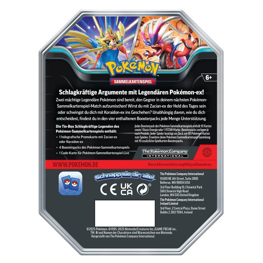 POKÉMON Sammelkarte Tin Box Koraidon Pokemon Sammel-Karten Kollektion deutsch