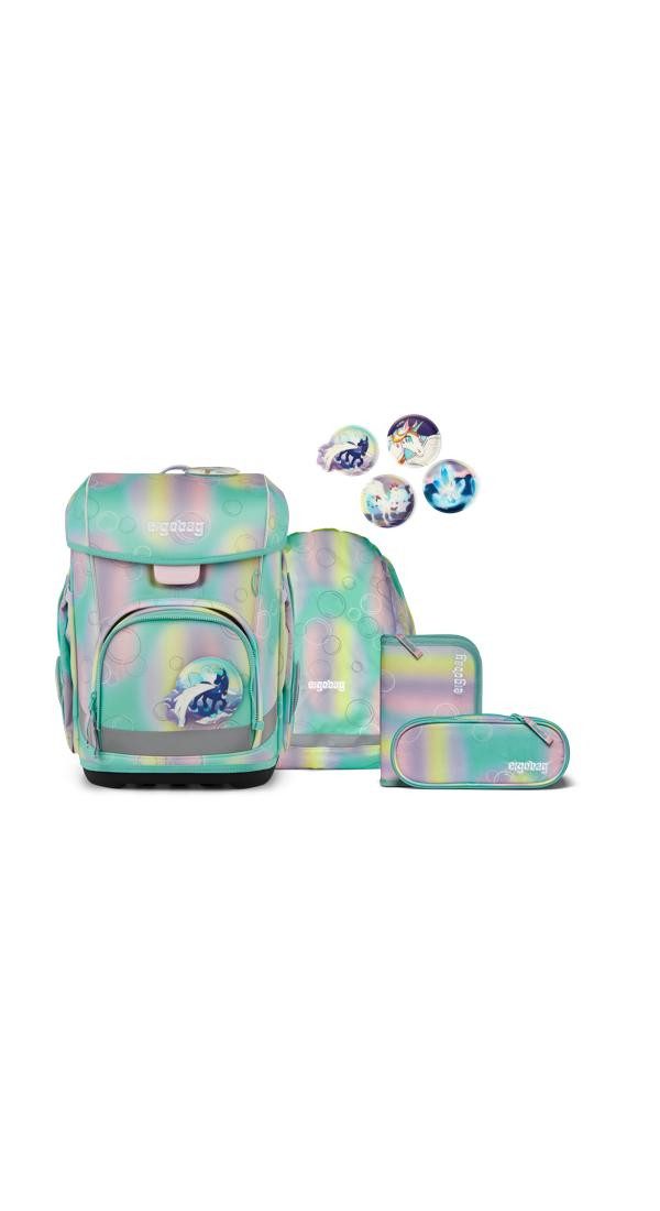 ergobag Schulranzen cubo light Set (6-tlg., 5-teiliges Set), wiegt nur 780g