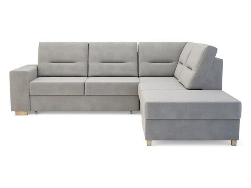 Ecksofa Ecksofa in L-Form mit Bettfunktion aus Leder und Textil