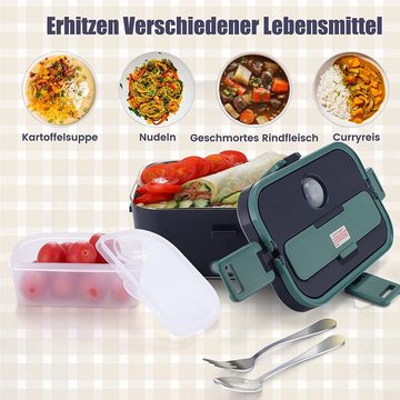 Bedee Elektrische Lunchbox 3 in 1 für Zuhause und Auto + Tasche + Edelstahl Gabel Löffel, (1-tlg), 1,8 L, schnelles Erhitzen von Speisen