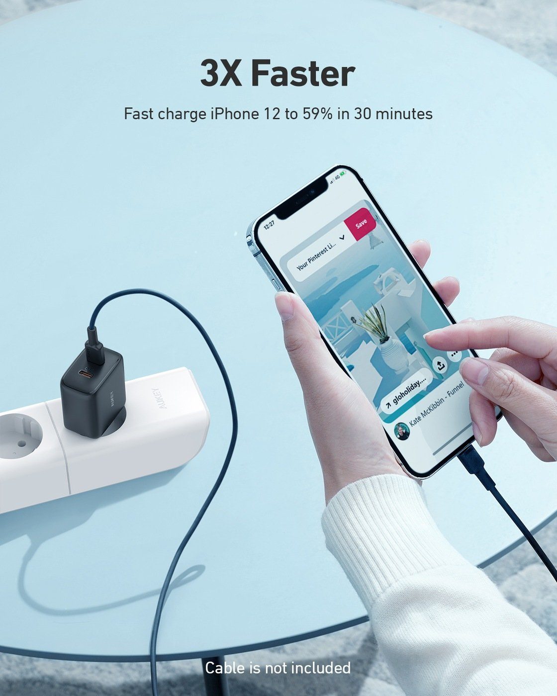 AUKEY USB-C Ladegerät Netzteil Adapter Schnelllade-Gerät (20W, Fast Charge, Power Delivery, 2 Ports)