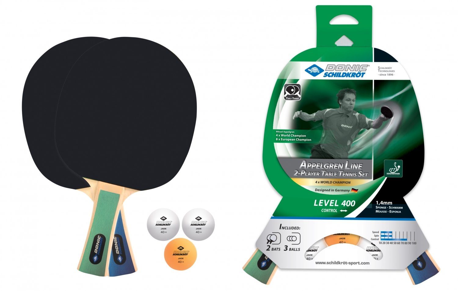 Donic-Schildkröt Tischtennisball TT-Set APPELGREN 400 2-Player im Kartonp KEINE FARBE