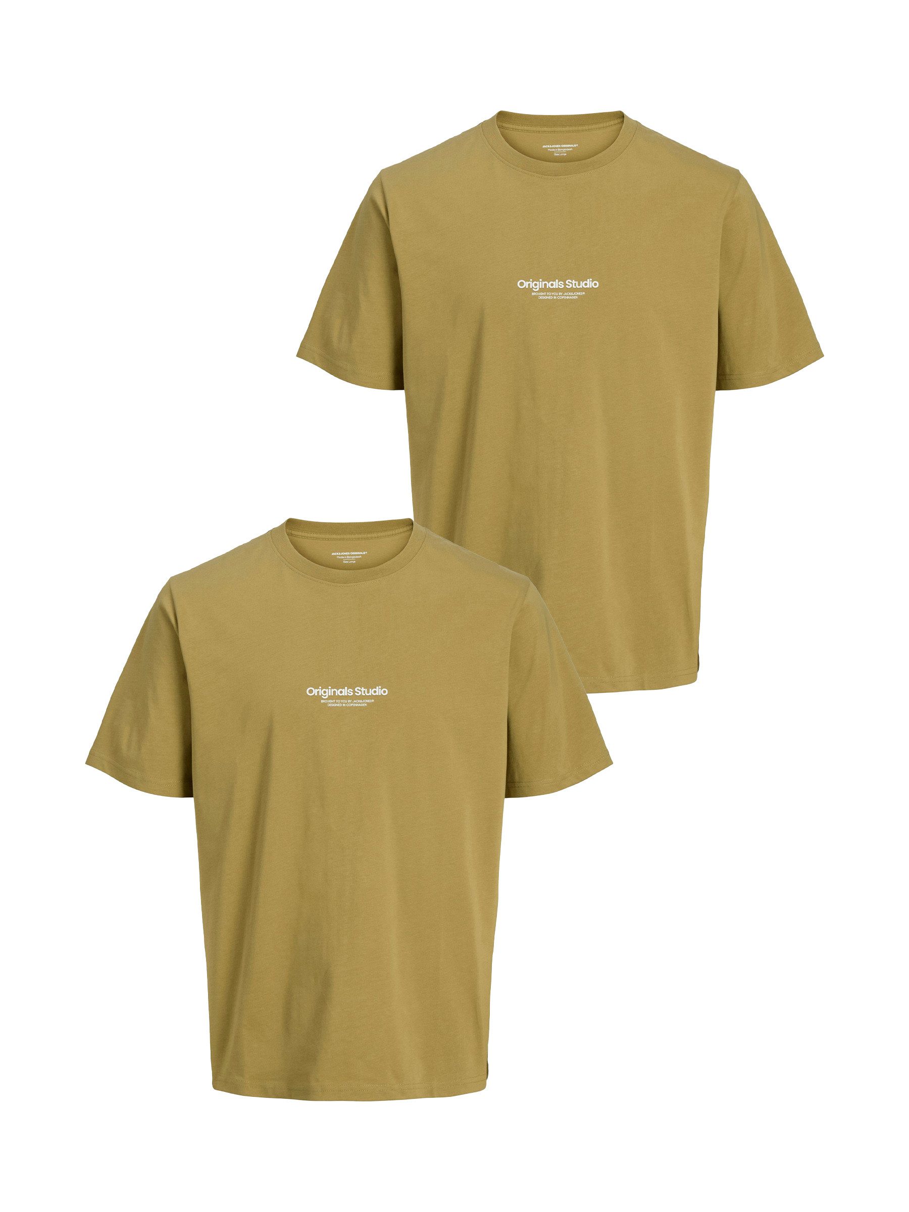 Jack & Jones T-Shirt 2-er Set Logo Kurzarm JORVESTERBRO für Herren (2-tlg) JORVESTERBRO TEE SS CREW NECK NOOS
