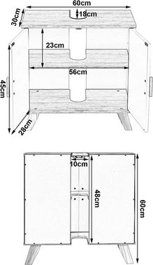 EUGAD Waschbeckenunterschrank (1-St) Badezimmerschrank mit 2 Türe Weiß