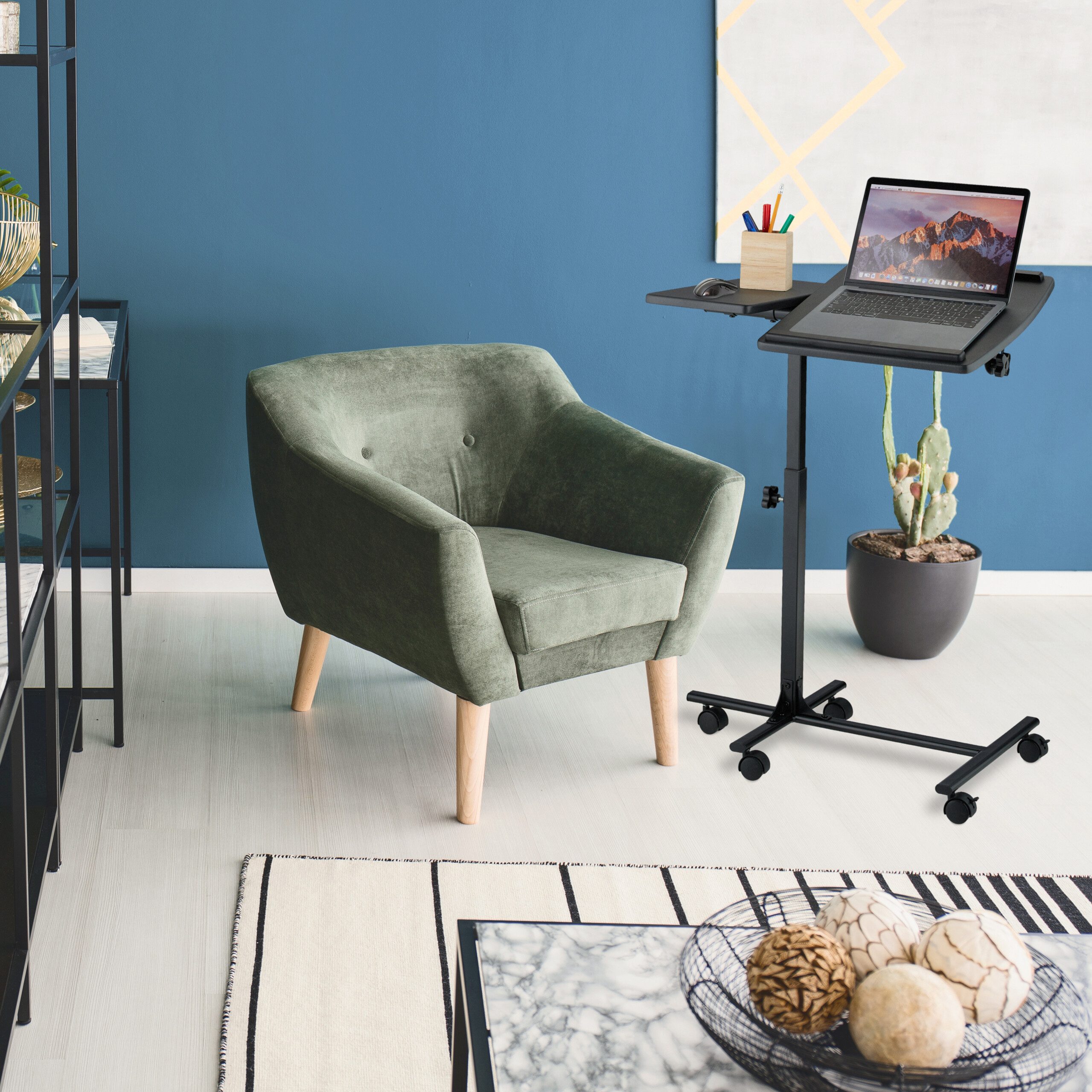 relaxdays Laptoptisch höhenverstellbar mit Rolle günstig online kaufen
