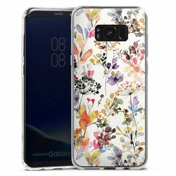DeinDesign Handyhülle Blume Muster Pastell Wild Grasses Samsung Galaxy S8 Plus Silikon Hülle Bumper Case Handy Schutzhülle