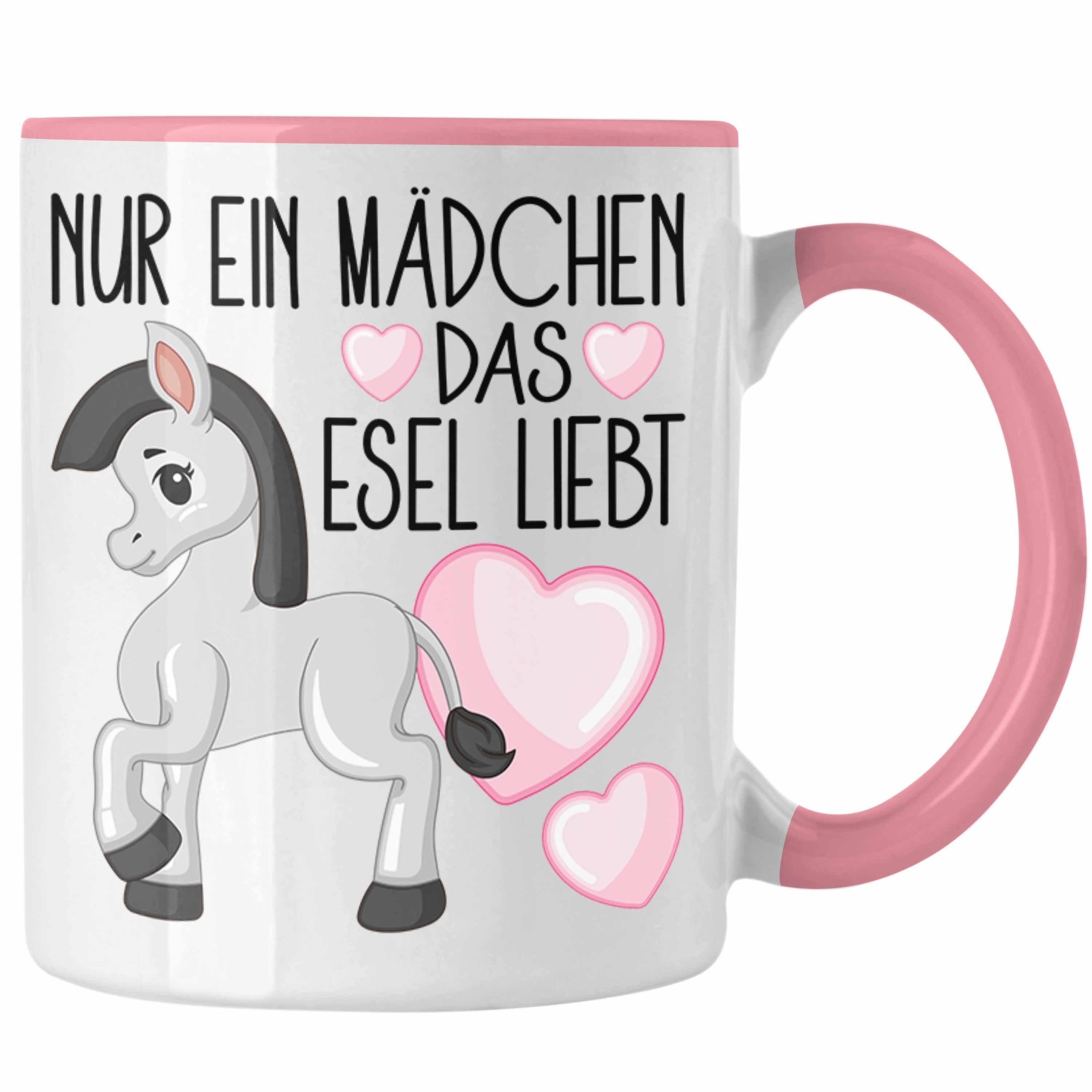 Tasse Nur Trendation Mädchen GEschenk Liebhaber Ein Rosa Esel Tasse Esel Liebt Das