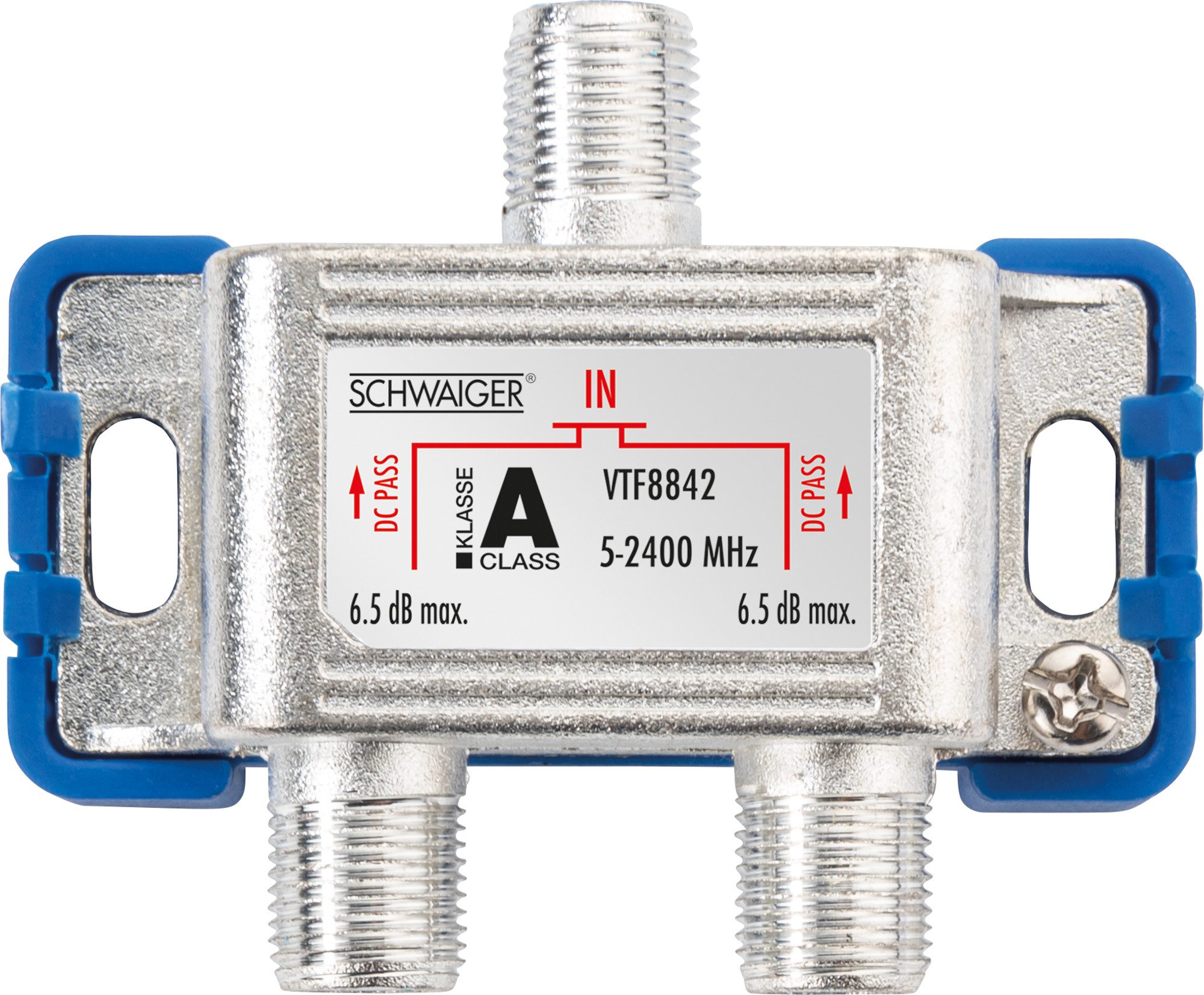 Schwaiger SAT-Verteiler VTF8842 241 (verteilt ein Signal auf zwei Teilnehmer), für Kabel-, Antennen- und Satellitenanlagen