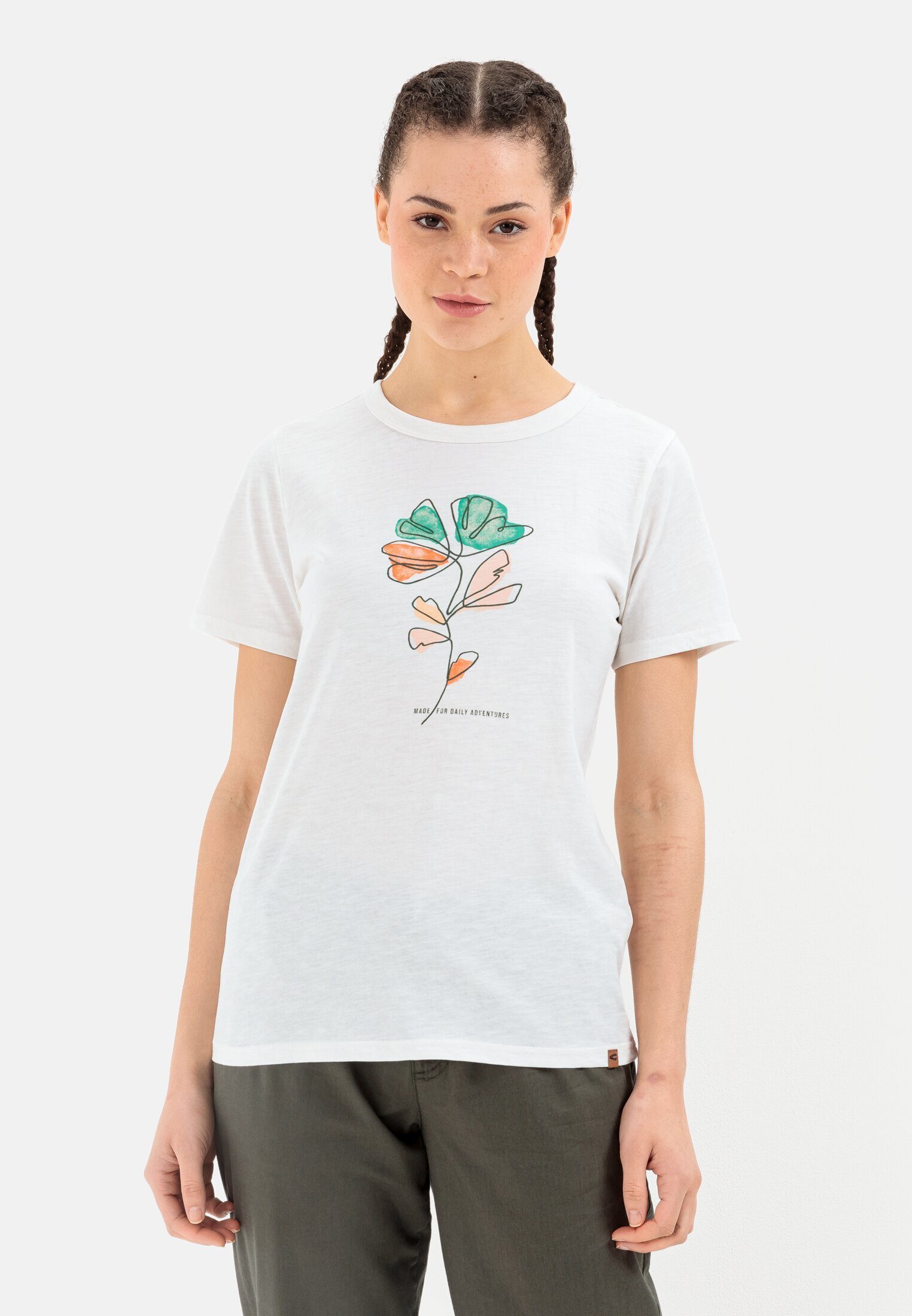 camel active T-Shirt in Organic Cotton Grün-Orange