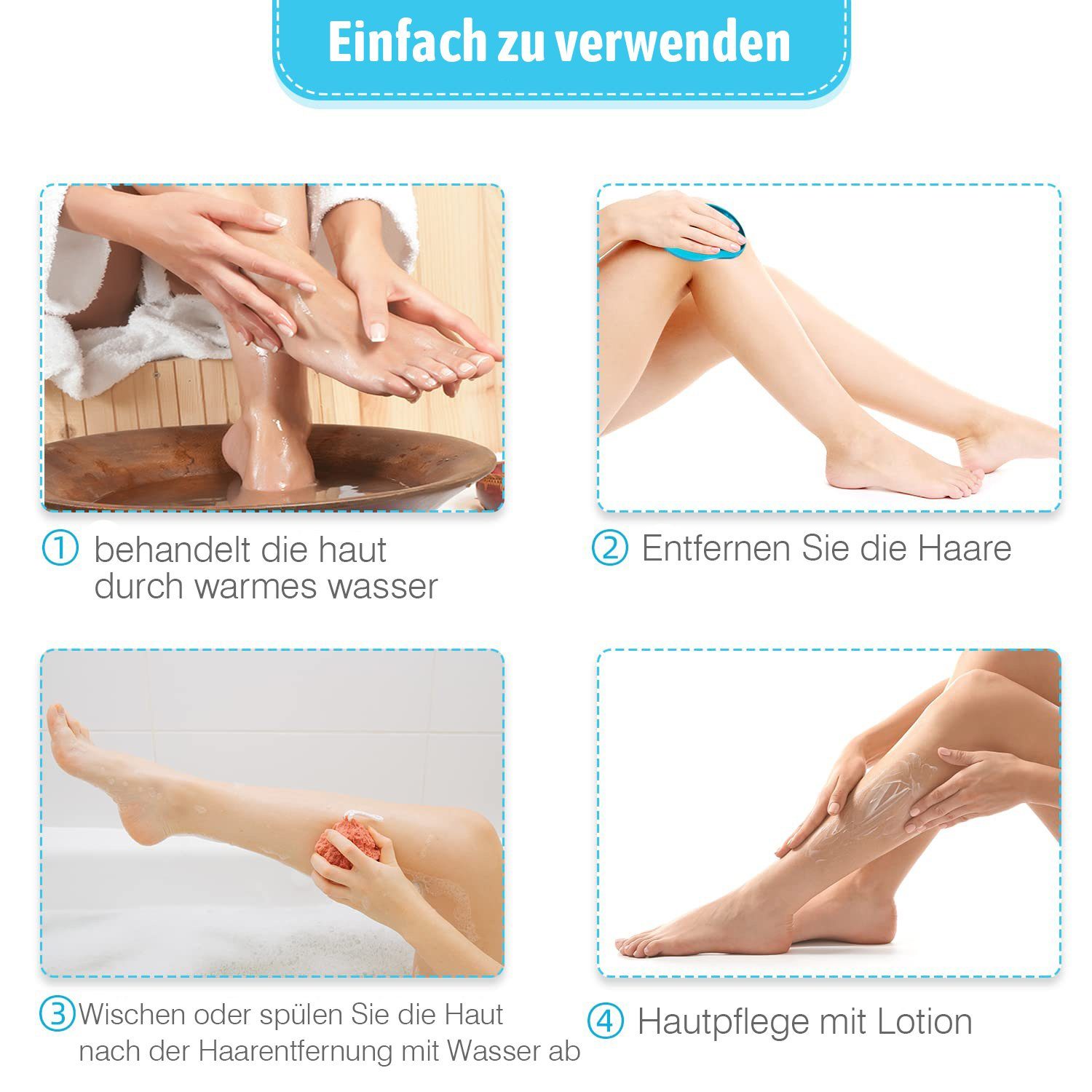 COOL-i ® Epilierer Kristall Haarentferner,Wiederverwendbar für glatte Haut, sanfte Haarentfernung ohne Klinge, Chemie & Plastik