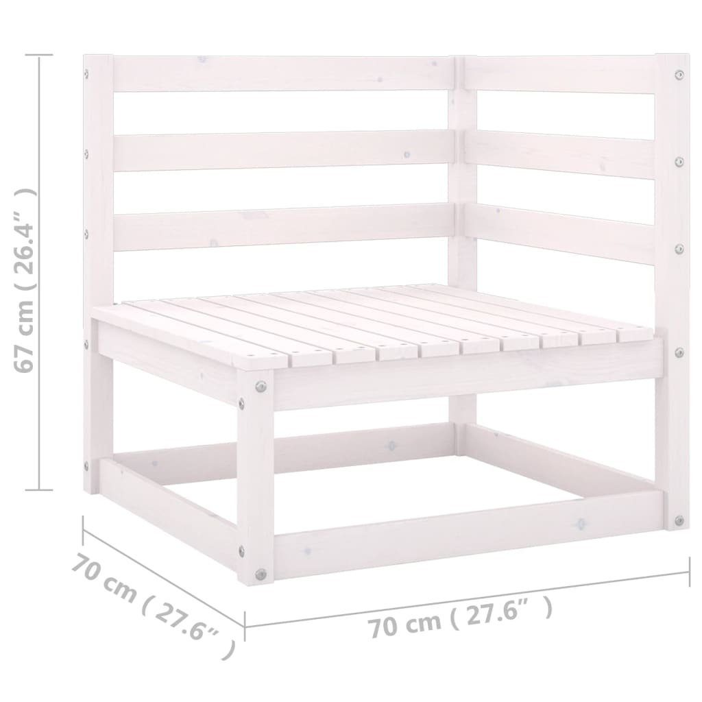 vidaXL Loungesofa 4-Sitzer-Gartensofa mit Kissen Teile Kiefer 1 Weiß Massivholz