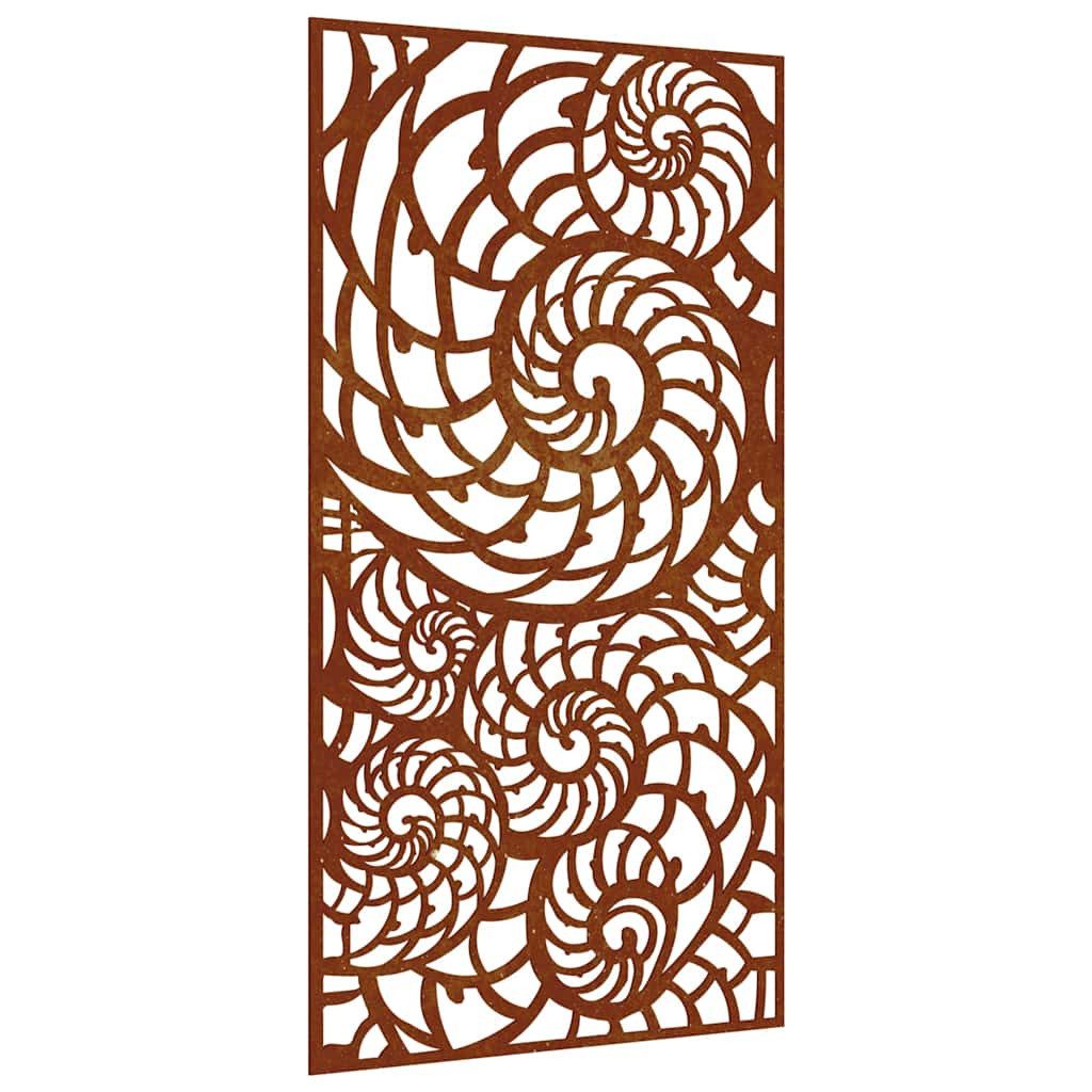 vidaXL Wandbild Garten-Wanddeko 105x55 cm Cortenstahl Muschel-Design, (1 St)