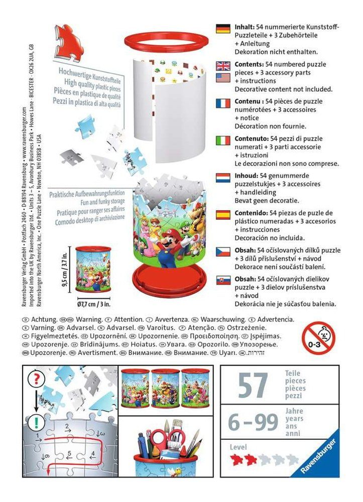 Ravensburger 3D-Puzzle 54 Teile Ravensburger 3D Puzzle Utensilo Super Mario 11255, 54 Puzzleteile