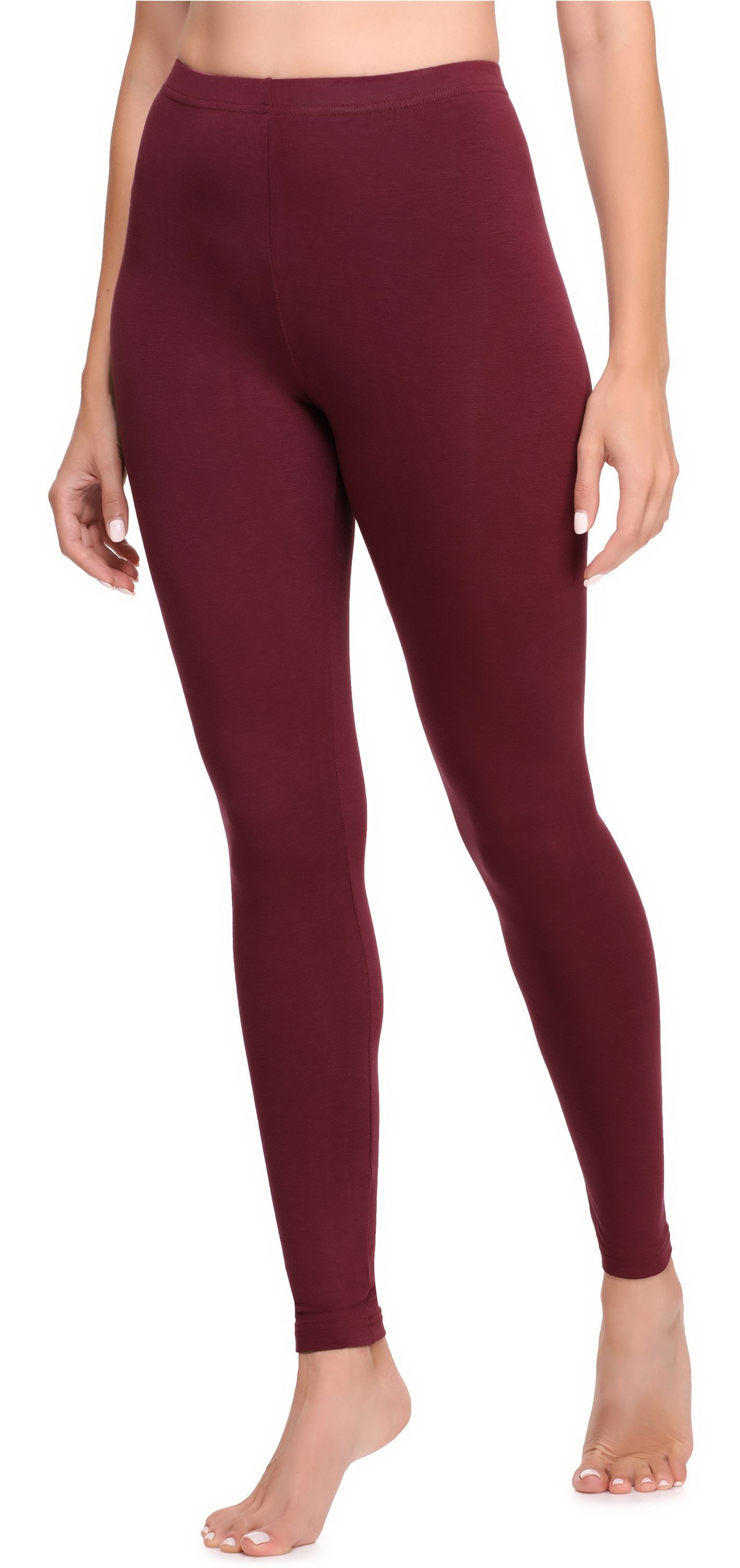 Ladeheid Leggings Damen Lange Hosen aus Baumwolle LA40-133 (1-tlg) bequem, elastischer Bund