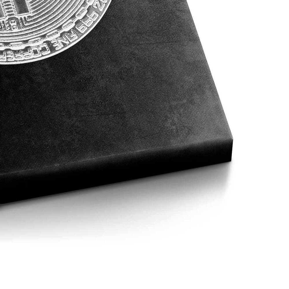 Black - Black DOTCOMCANVAS® Leinwandbild ohne Bitcoin, - Leinwandbild Bitcoin Trading Rahmen Premium - Crypto - Motivation