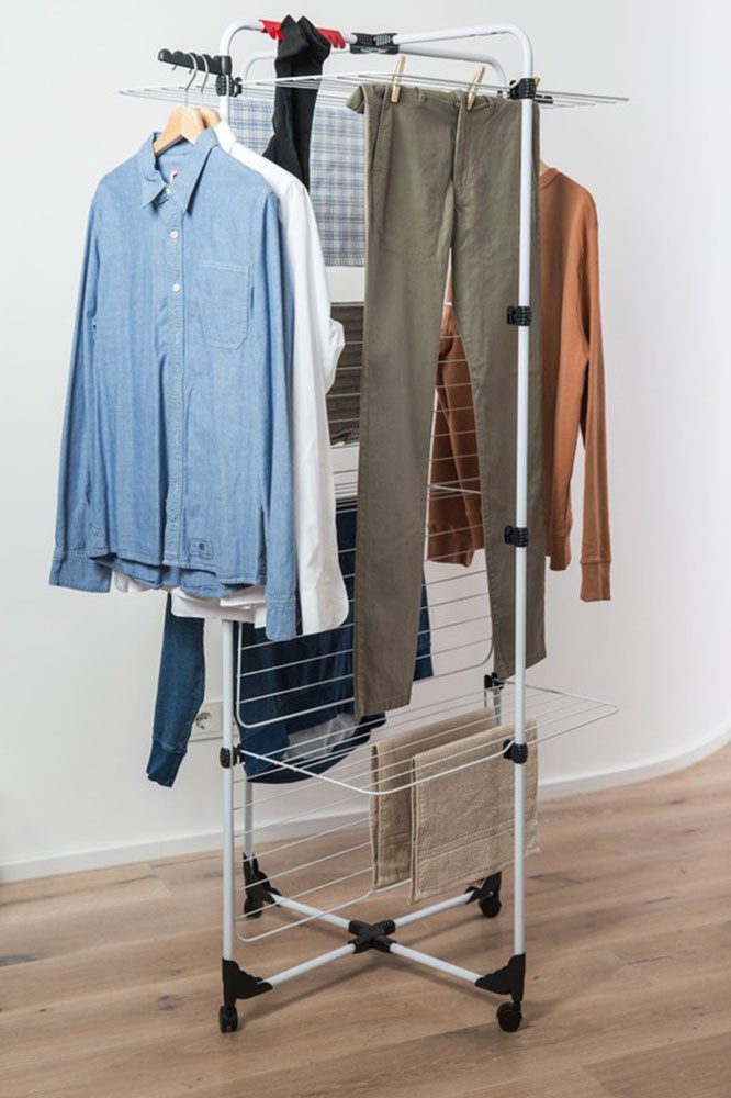 Vileda Wäscheständer Vileda MIXER 4 Turmwäscheständer, 8 flexibel einklappbare Trockenebenen