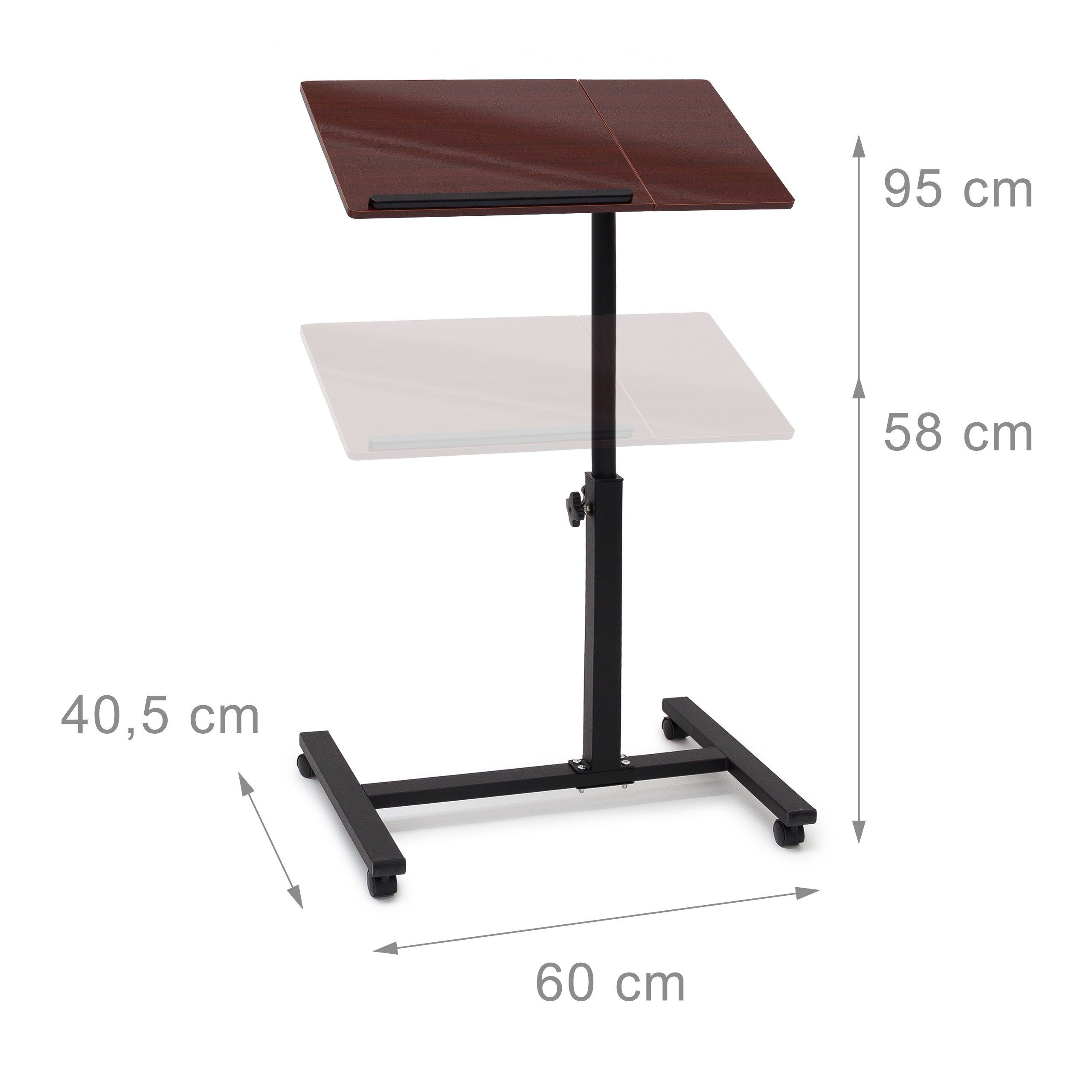 relaxdays Schreibtisch Laptoptisch höhenverstellbar Holz (1-St), rot – Bild 5 von 5