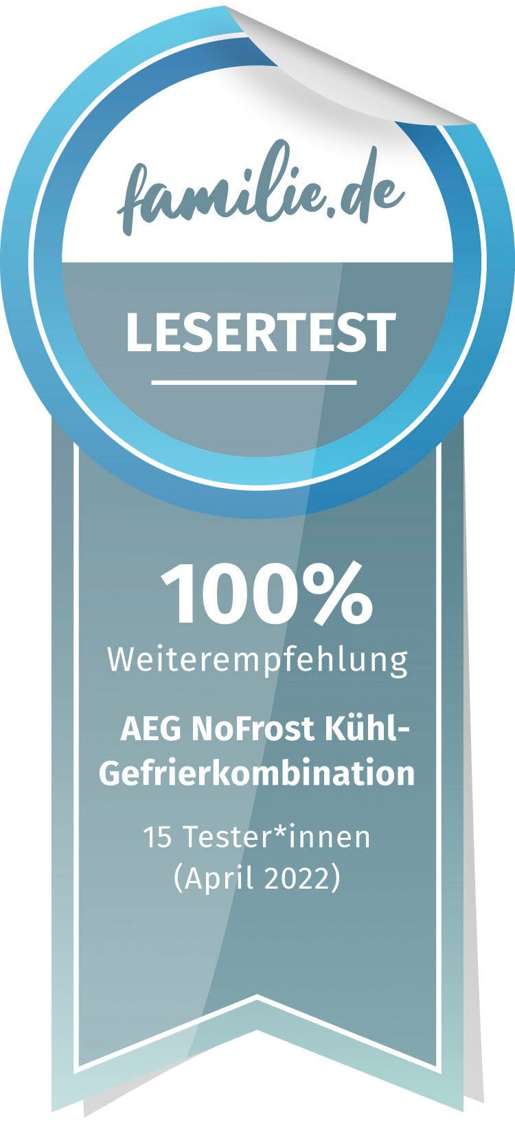 AEG Kühl-/Gefrierkombination 59,5 cm hoch, cm RCB736E4MK, breit 201