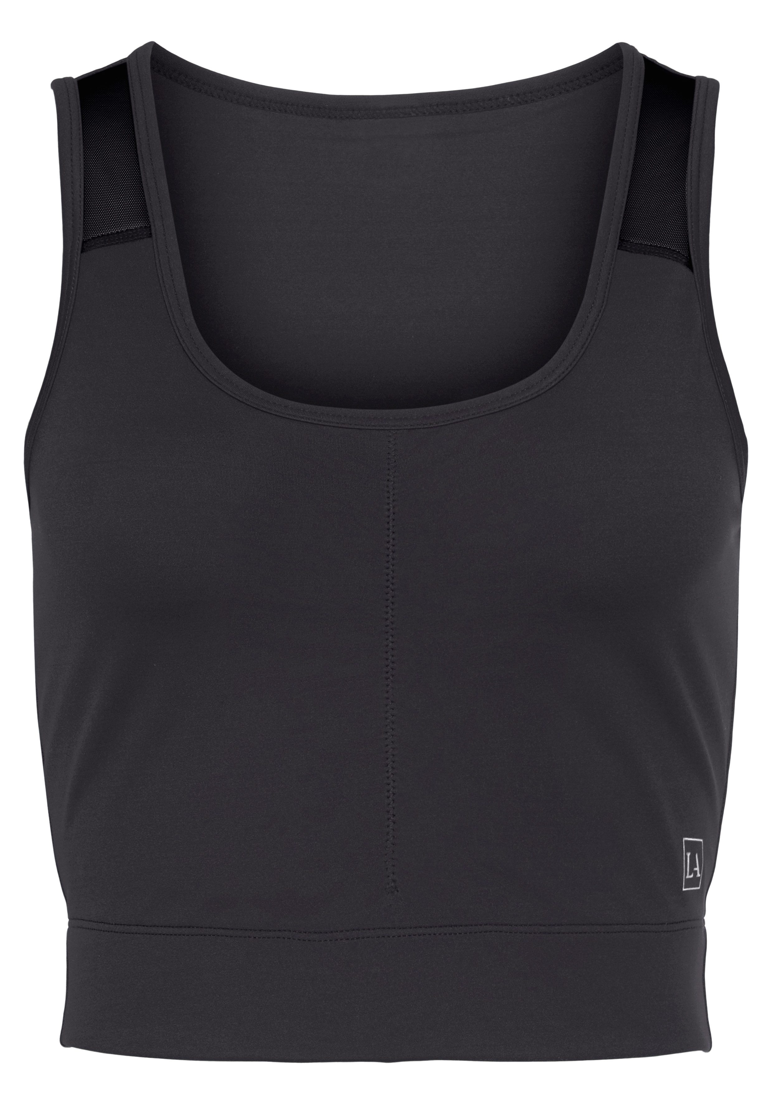 LASCANA ACTIVE Crop-Top sportliches Top mit breiten Trägern und Mesheinsatz günstig online kaufen