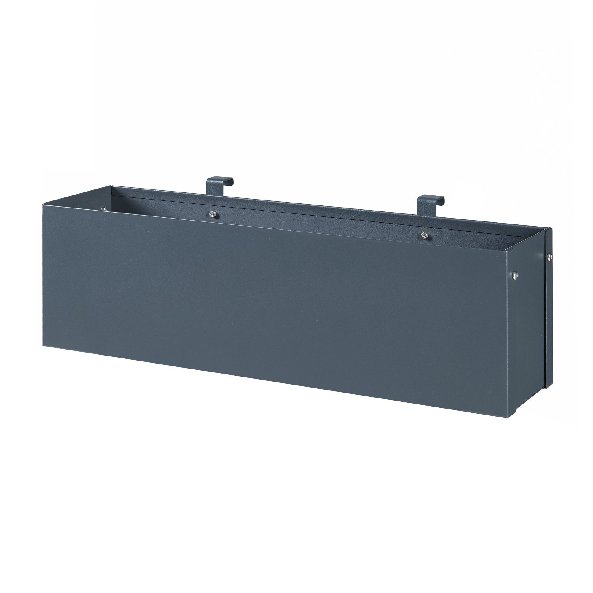 en.casa Blumenkasten, »Achtkarspelen« mit zwei Haken 50x12x15cm Anthrazit