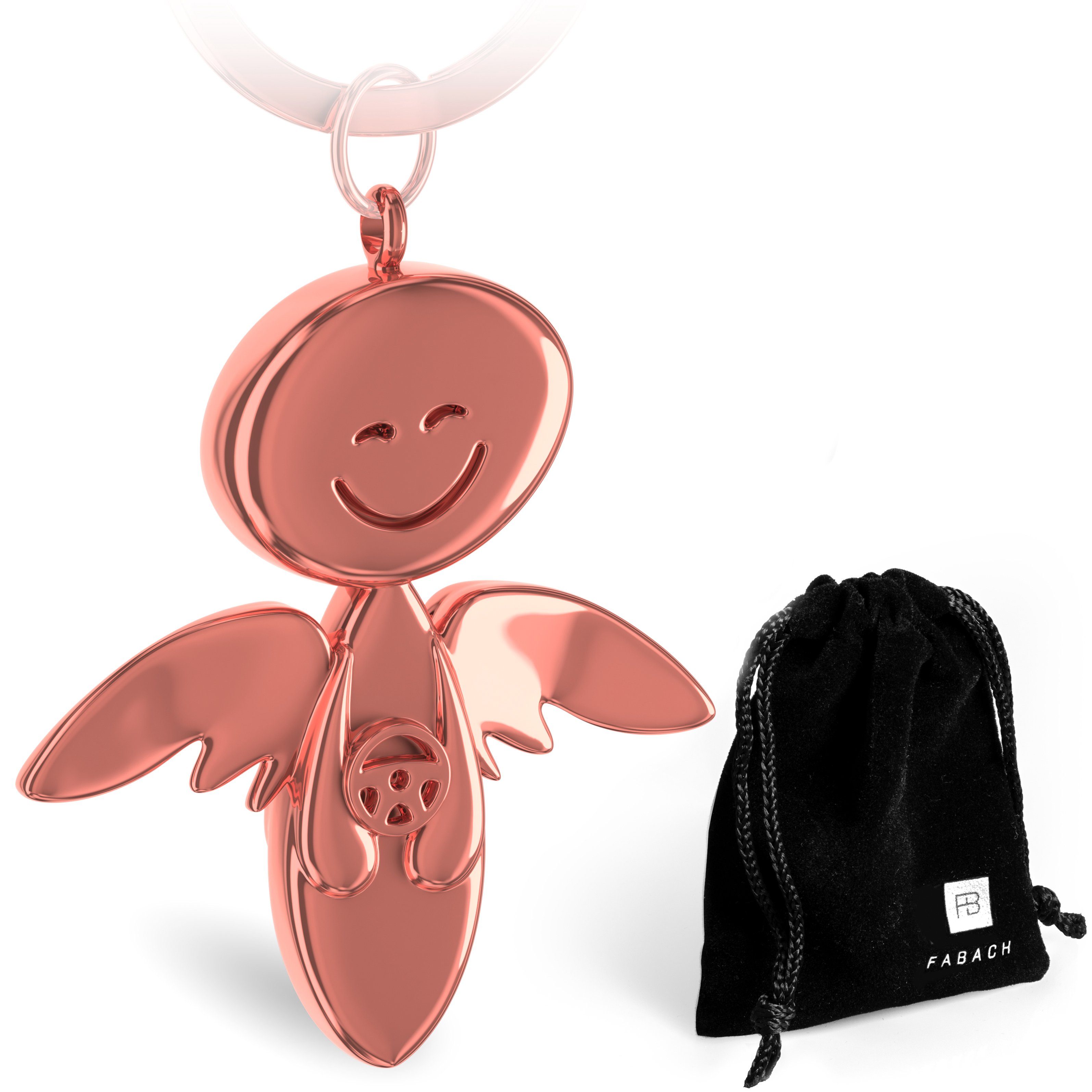 FABACH Schlüsselanhänger Schutzengel Smile mit Lenkrad - Geschenk Glücksbringer Autofahrer