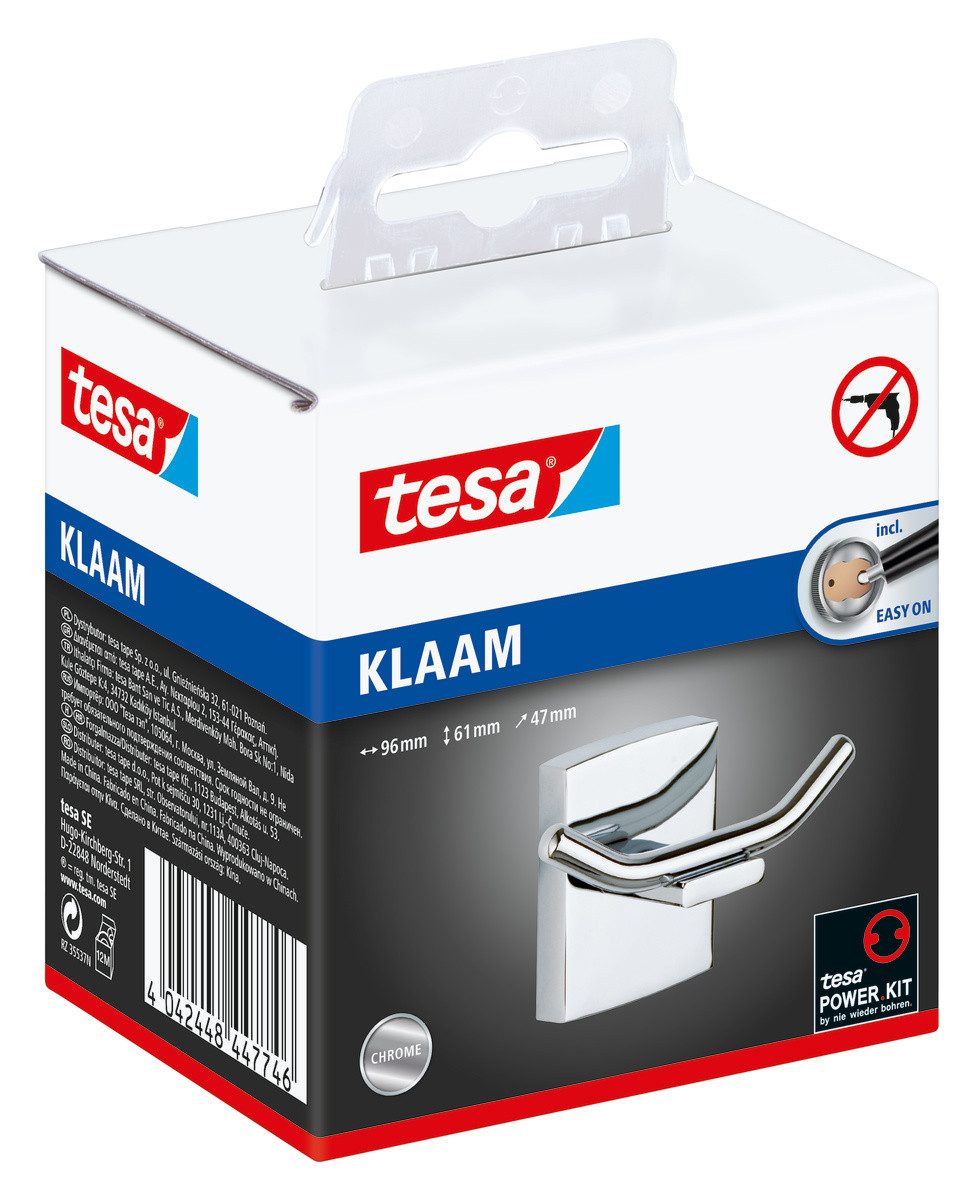 tesa Klebehaken Handtuchhaken 1x tesa klaam Wandhaken, Badezimmer, (Packung, KLAAM)