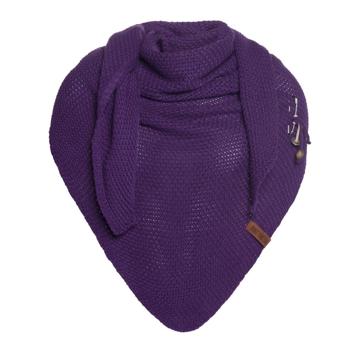 Knit Factory Schal Coco Dreiecksschals 190x85 cm Glatt Lila, (1-St), Schal Strickschal Umhängetuch Tuch Strickware