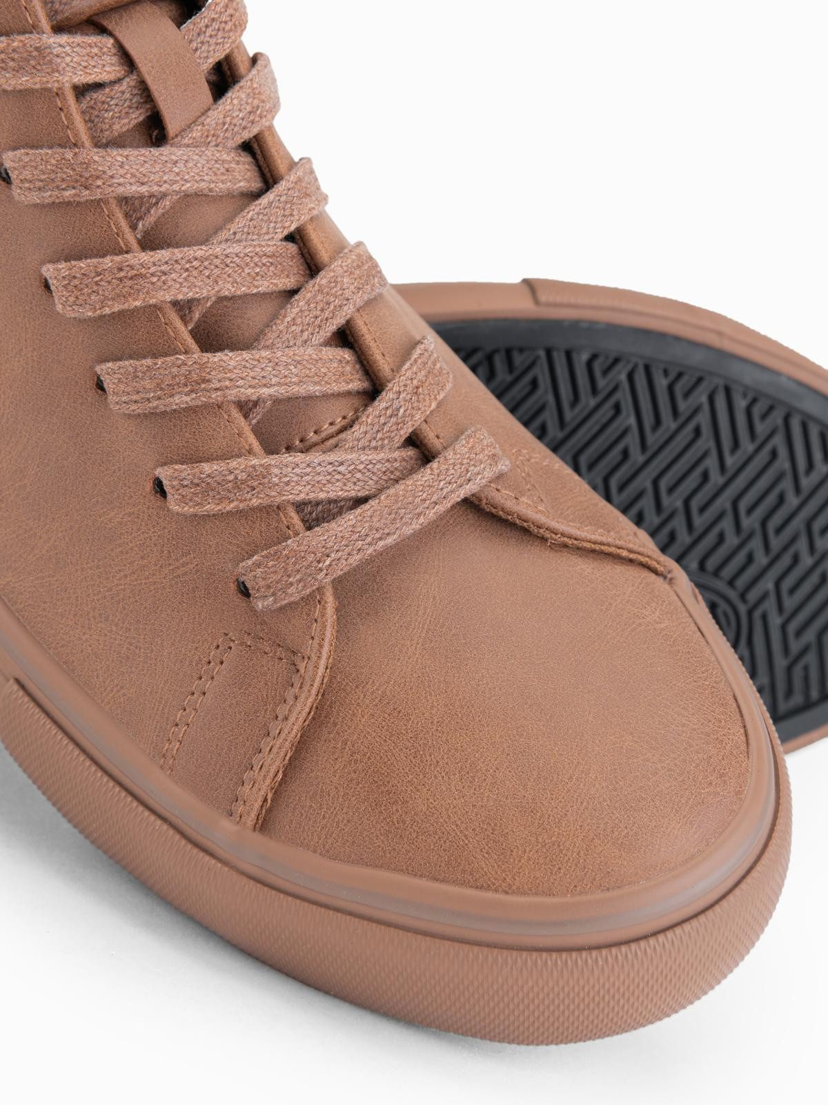 OMBRE Hohe Herren-Sneaker mit matter Struktur und geprägtem Logo Sneaker
