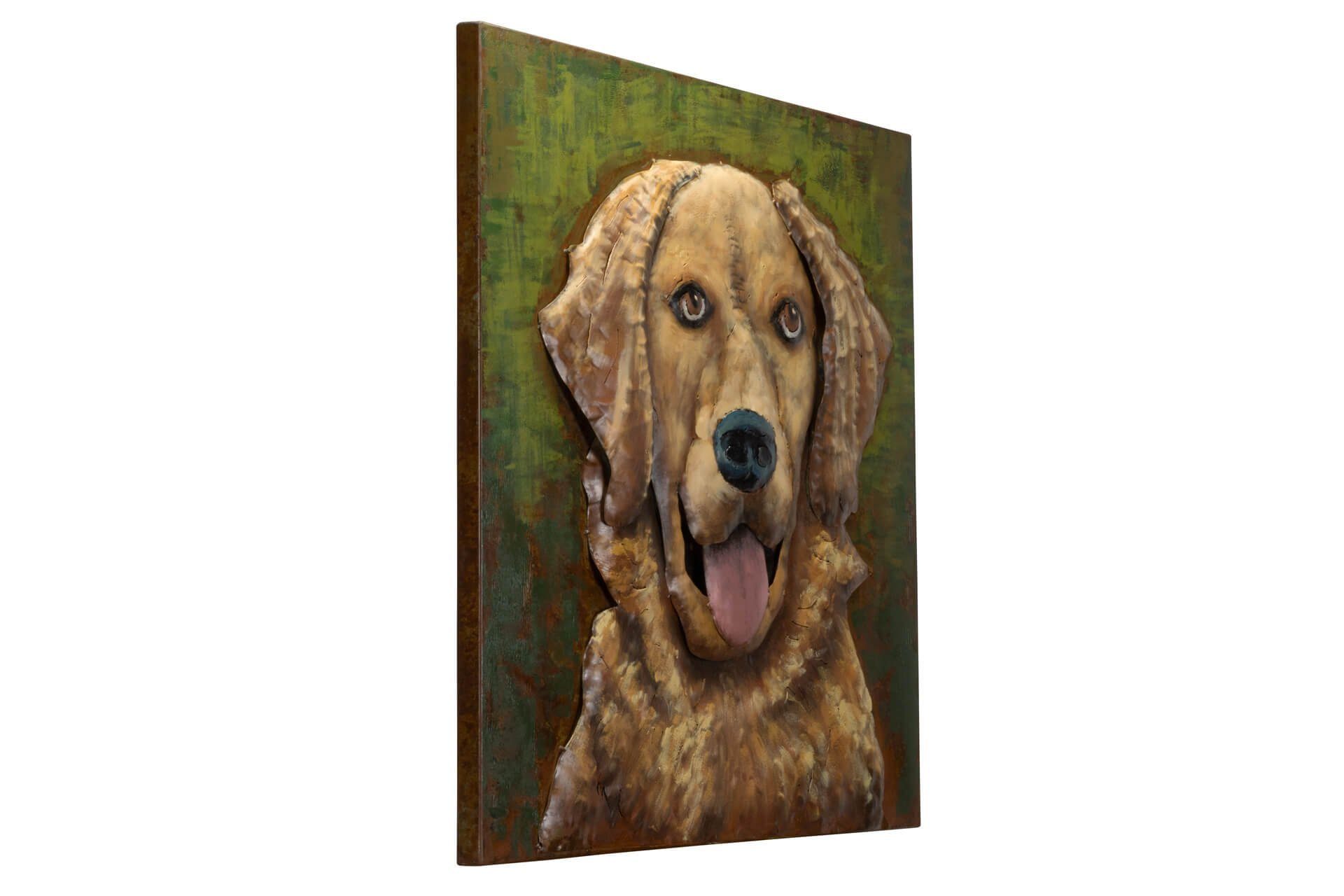 KUNSTLOFT Metallbild Guide Dog of the cm, handgefertiges Month 80x80 3D Wandrelief