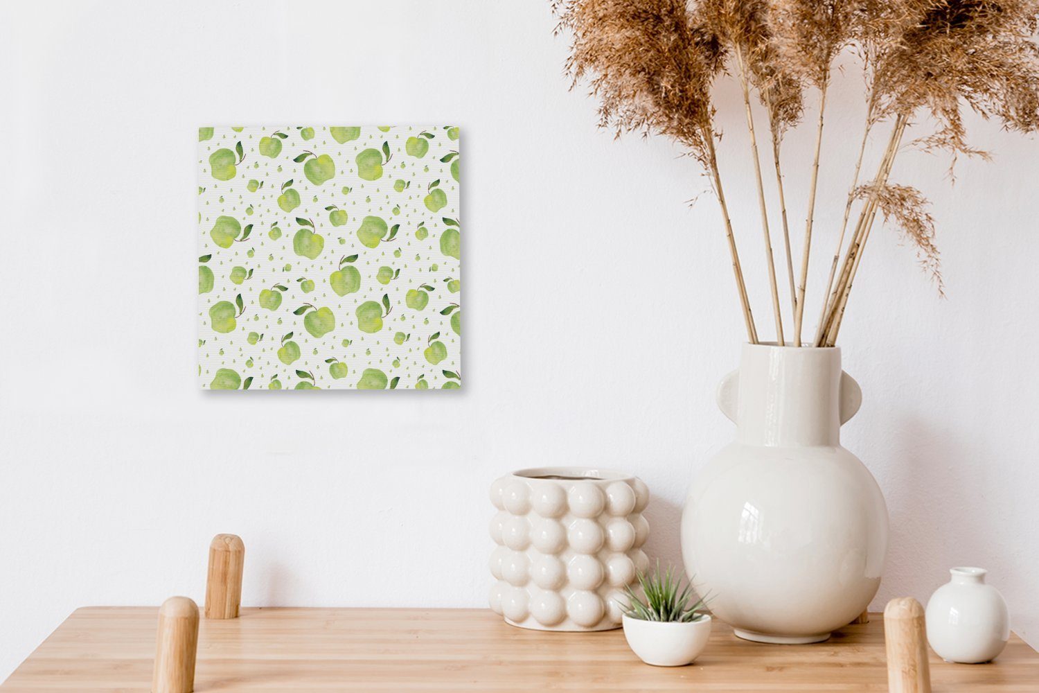 Bilder Schlafzimmer Weiß, Wohnzimmer Grün für Äpfel OneMillionCanvasses® - (1 Leinwand St), - Leinwandbild