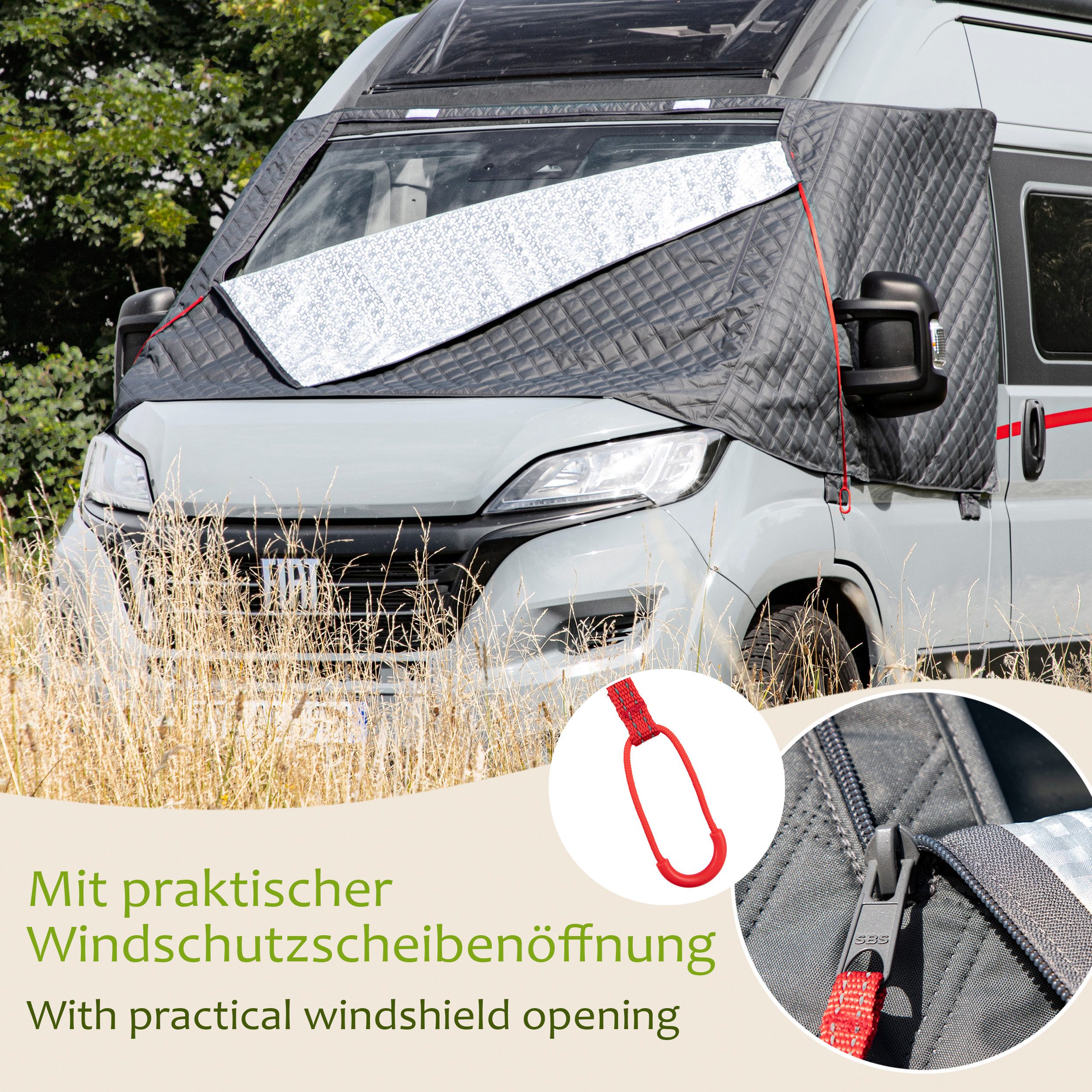 ONVAYA Wohnmobilschutzhülle ǀFrontscheibenabdeckung für Fiat Ducato X290 ab 2014 – Bild 4 von 5