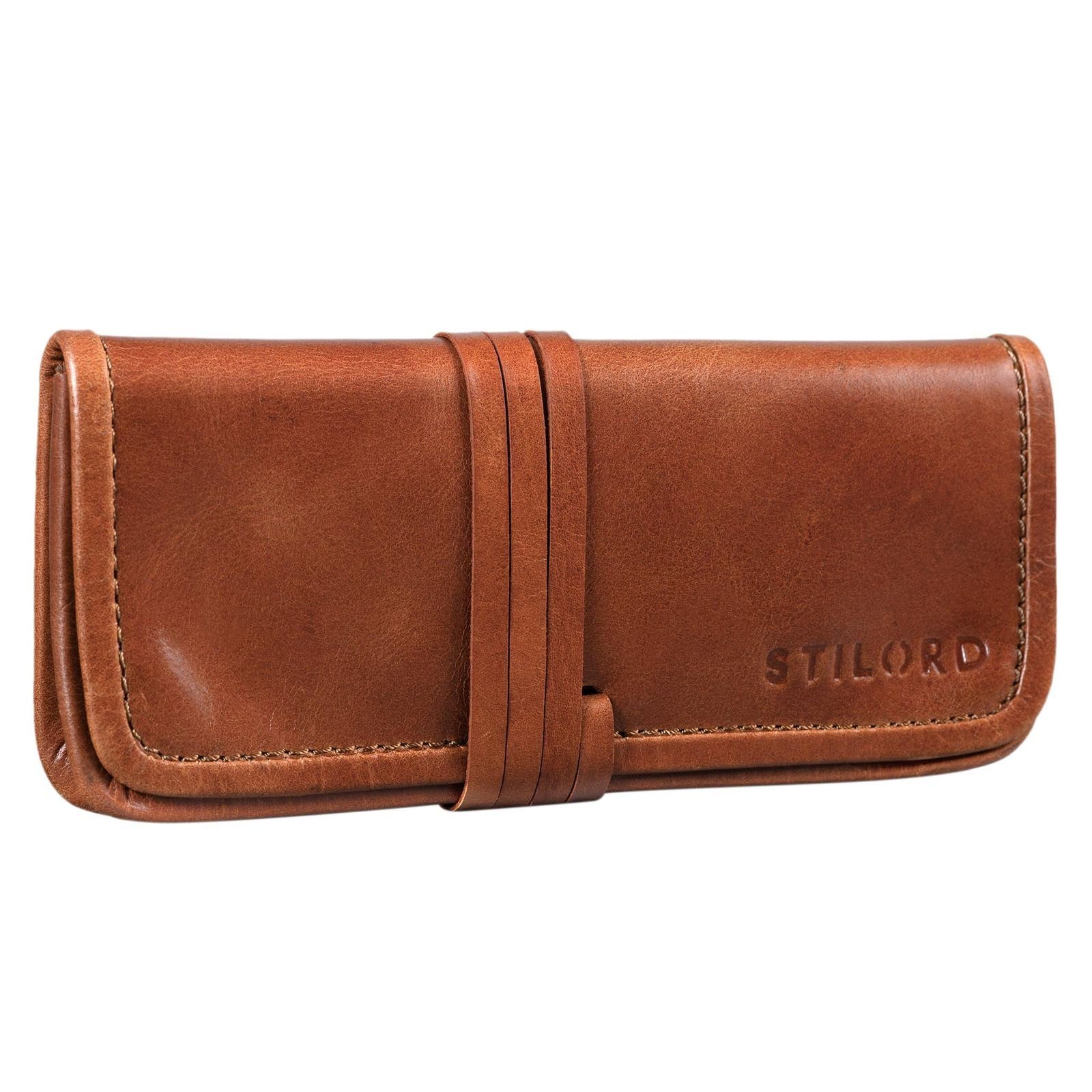 Federmäppchen "Lenny" - Leder STILORD cognac glänzend Vintage Etui