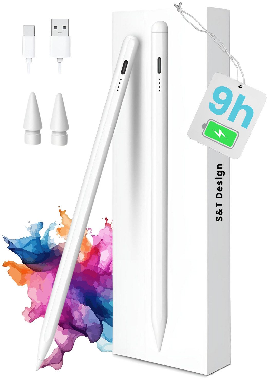 Eingabestift Stift für iPad USB-C (2018-2024) Schnellladen für Apple iPads