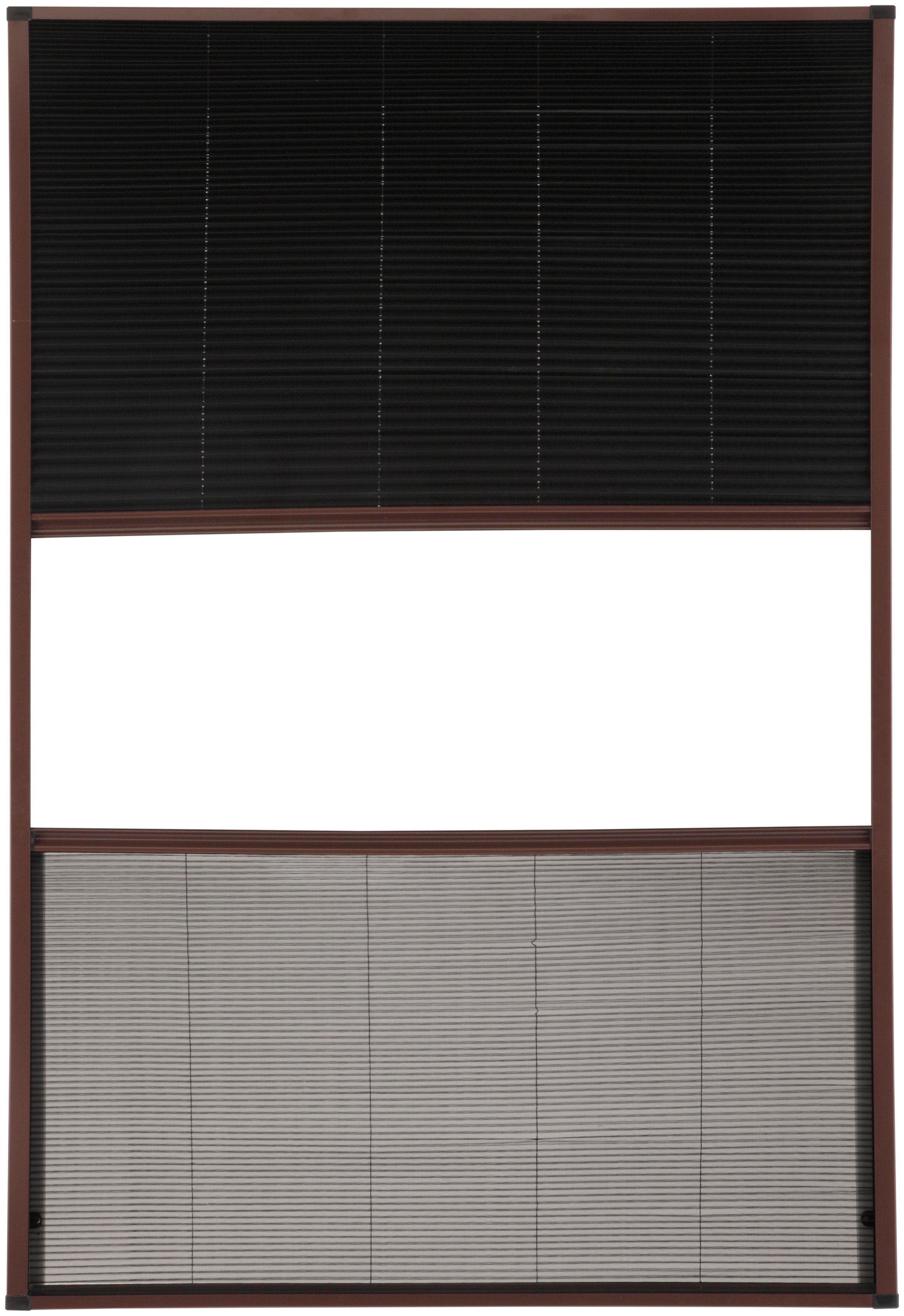Insektenschutzrollo für Dachfenster, hecht international, transparent, verschraubt, weiß/schwarz, BxH: 110x160 cm