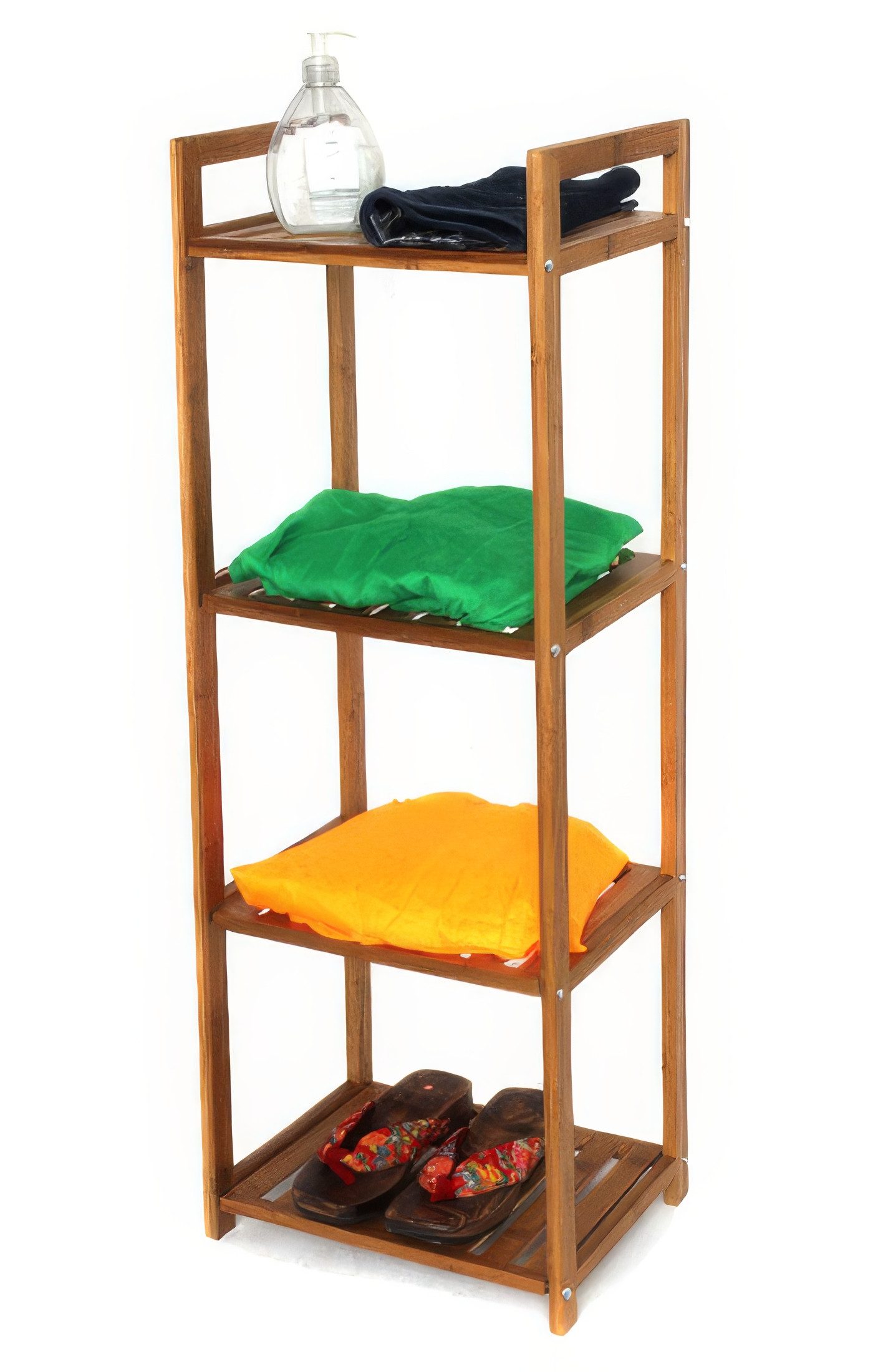 Yudu Regalelement Regal Badregal mit 4 Anlageflächen Bambus