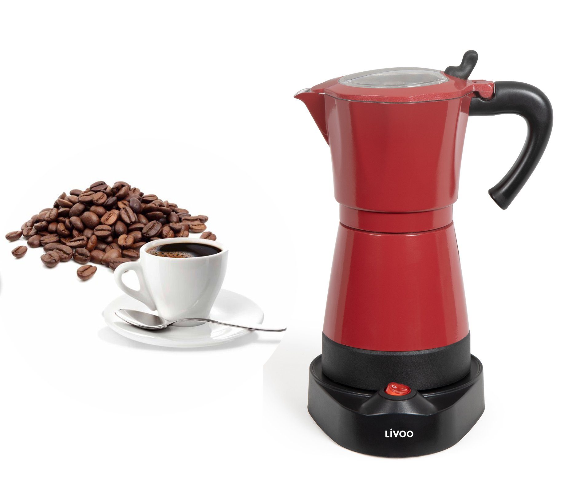 LIVOO Espressokocher LIVOO Espressokocher Elektrisch 6 Tassen Espresso Espressokanne 300ml