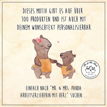 Mr. & Mrs. Panda Grußkarte Arbeitserzieherin Herz - Weiß - Geschenk, Freunde, Karte, Einladungsk, Hochwertiger Karton