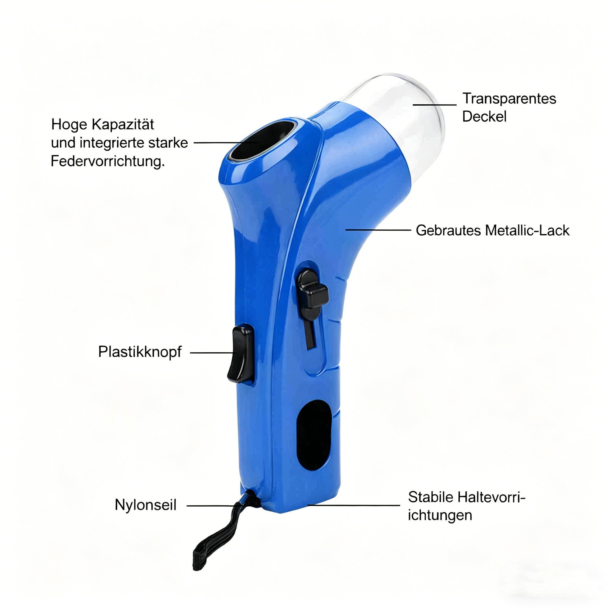 Mechright Hunde-Futterspender Leckerli-Katapult für Hunde, Snack-Launcher für Training & Spiel, Blau, Die Abschussdistanz beträgt ungefähr 20 Fuß.