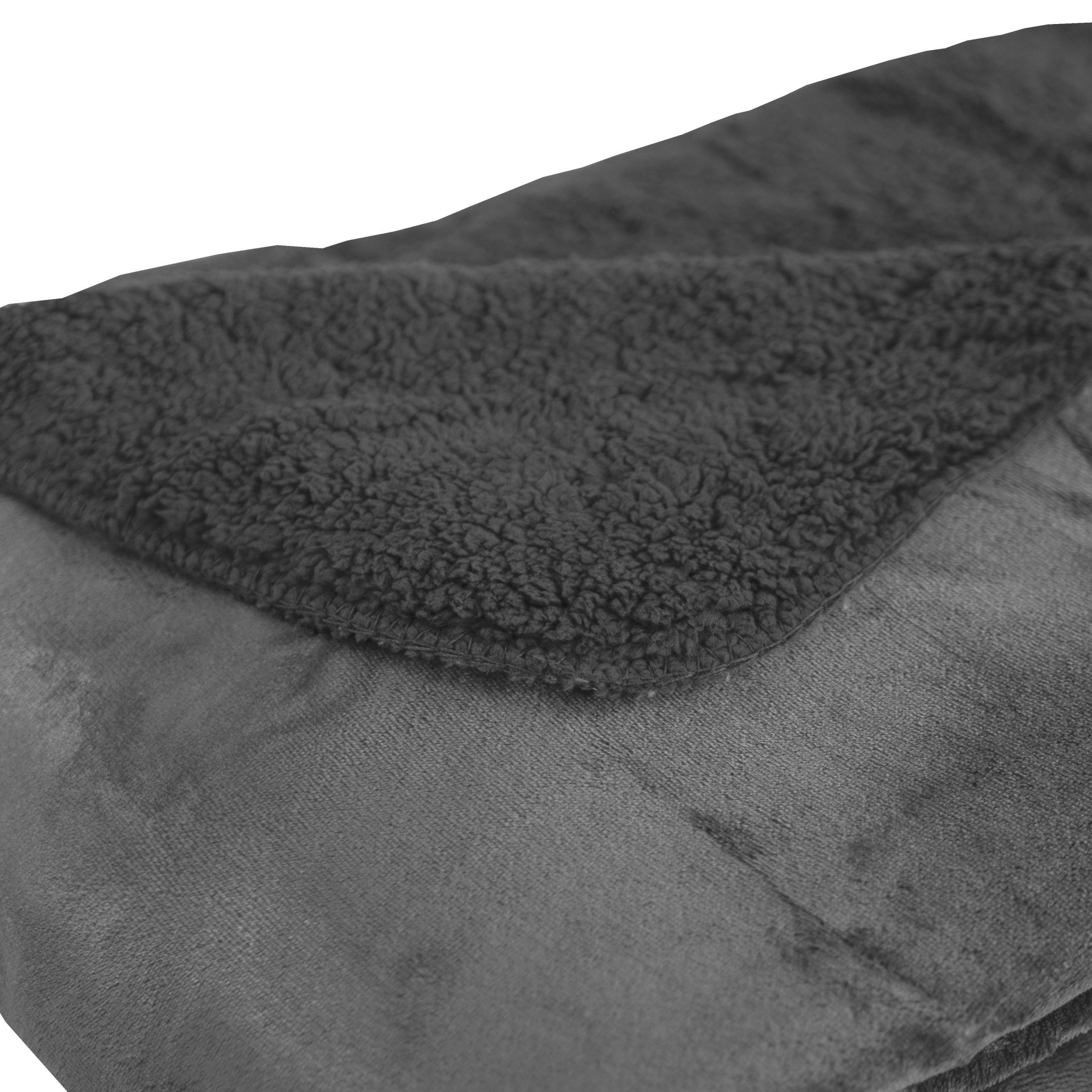 Wohndecke Flanell und Sherpa, KiNZLER, Oberseite günstig online kaufen