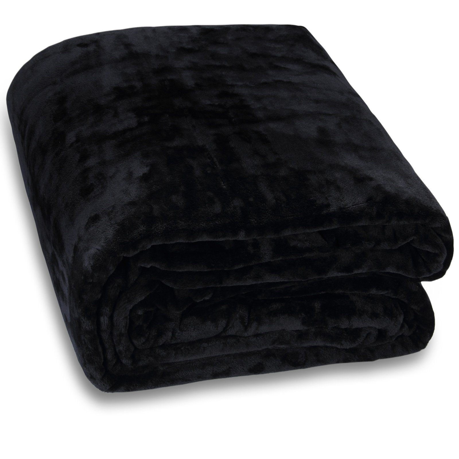 Einschlagdecke Premium, monzana, Kuscheldecke schwarz 240x220cm