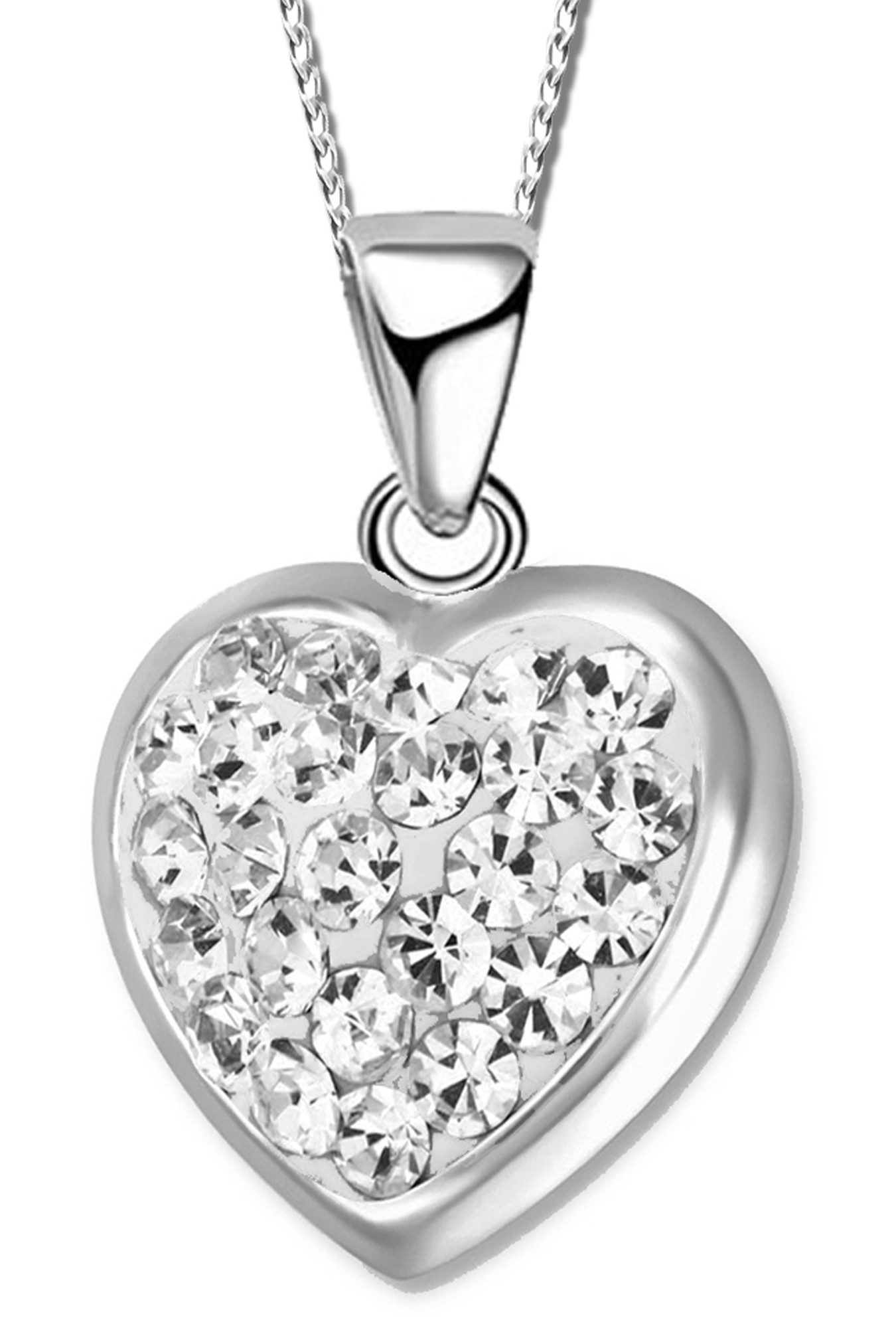 Herzkette 925 Silber Kette mit Herz Anhänger Damenkette Kinderkette