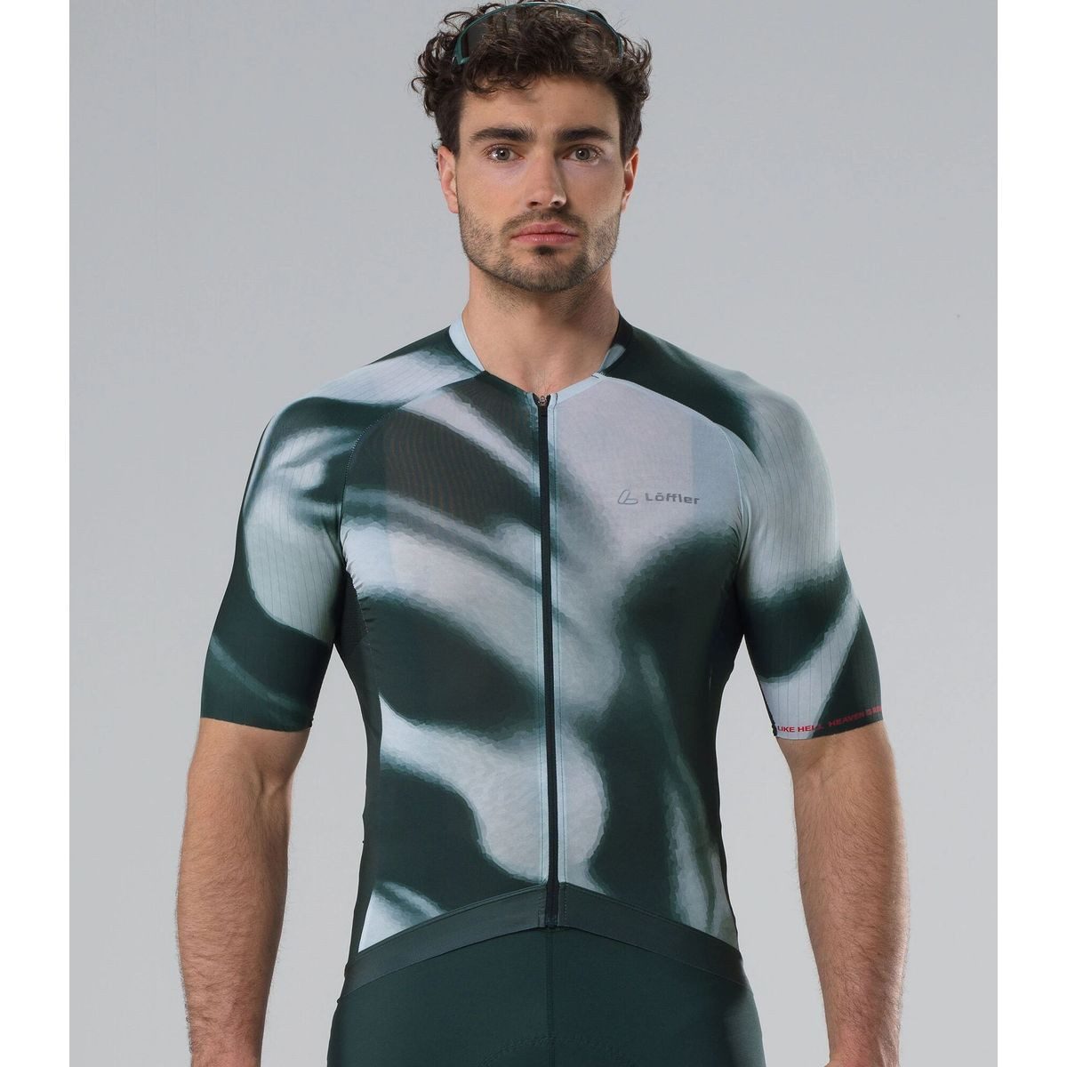 Löffler Radtrikot Men Bike Jersey Full Zip Statement PSY Hochwertiges, schnelltrocknendes Fahrradtrikot mit aerodynamischem