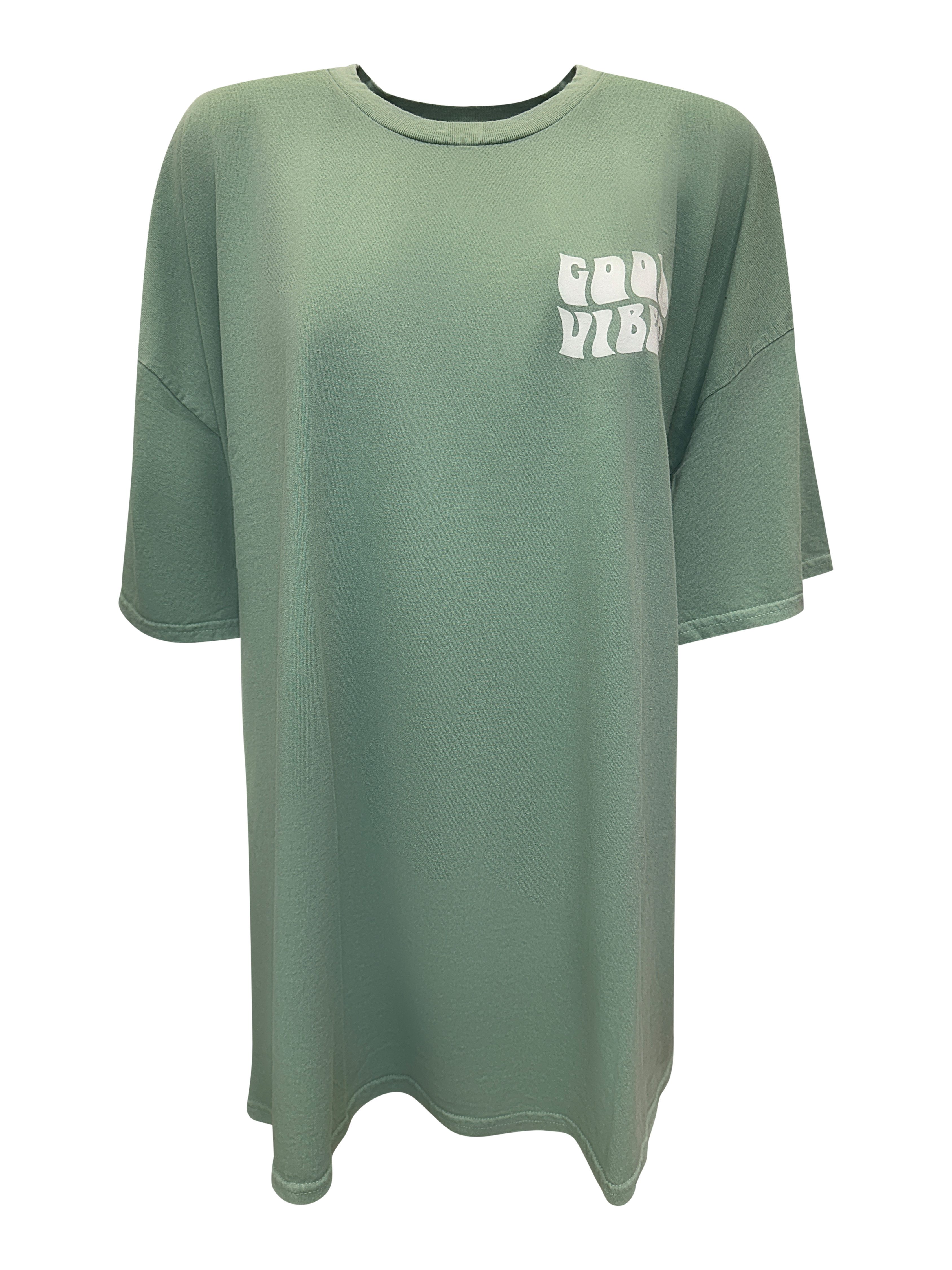 Worldclassca T-Shirt Worldclassca Oversized Print GOOD VIBES T-Shirt lang S günstig online kaufen