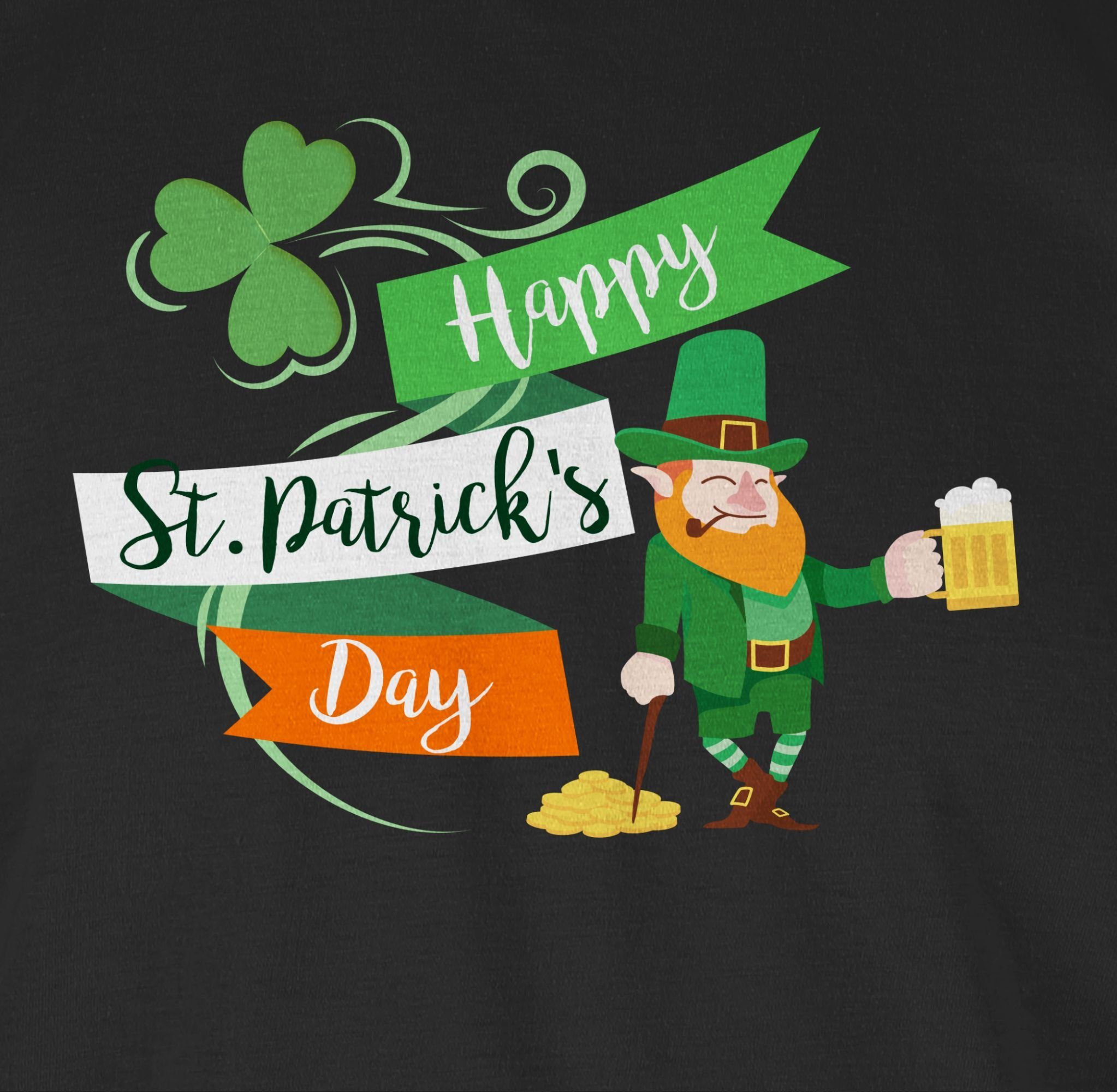 2 Happy Leprechaun St. St. Kobold Day T-Shirt Day Shirtracer Patricks Patricks Schwarz