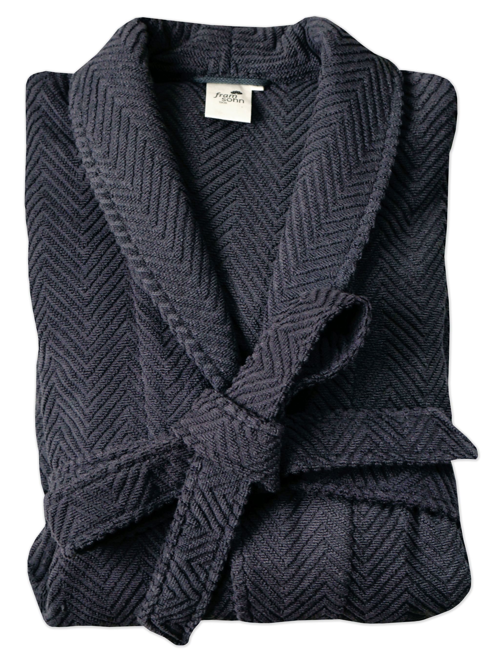 framsohn frottier Herrenbademantel 'Ocean' Natural Graphit