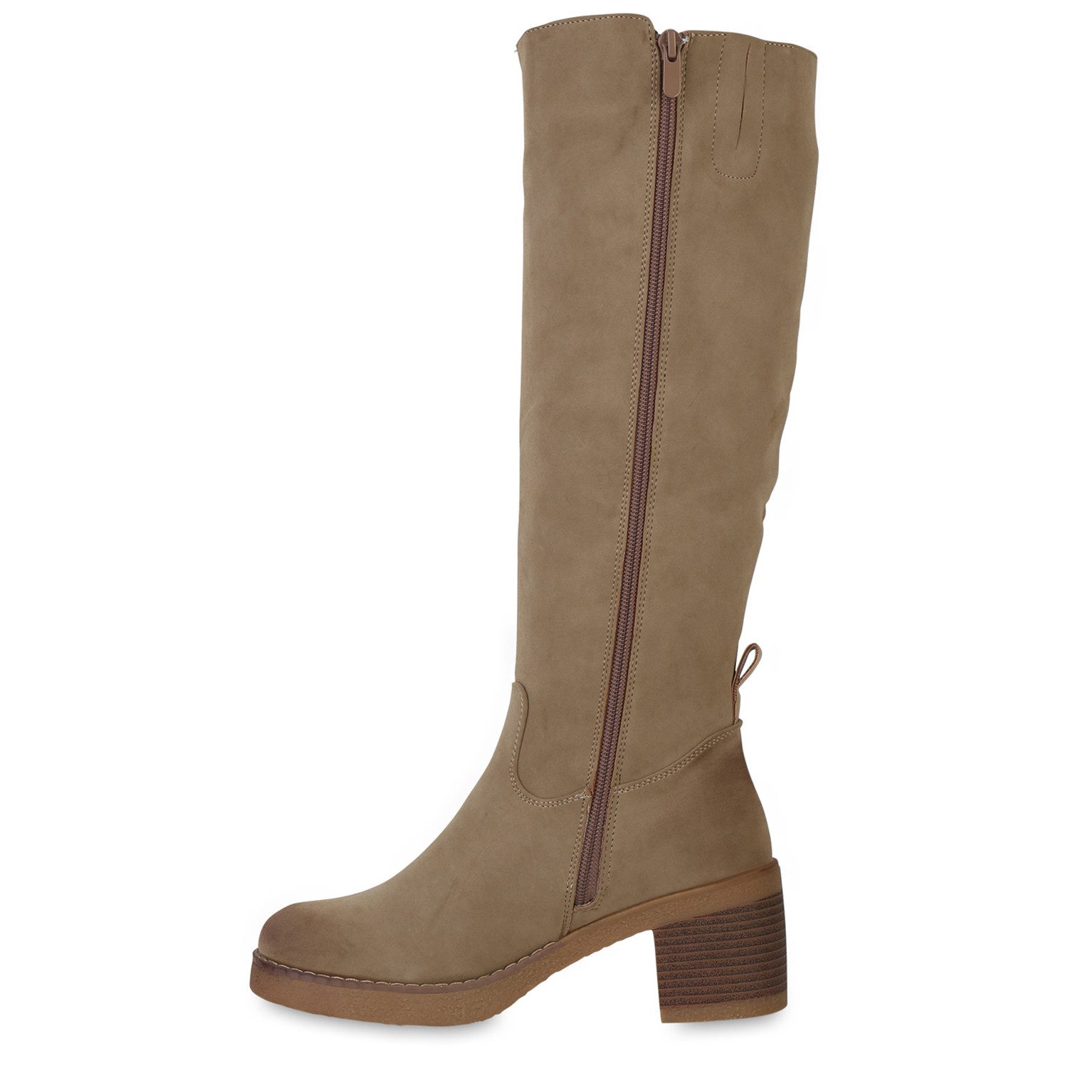 VAN HILL 841352 Stiefel Damen Gefütterte Klassische Stiefel Holzoptikabsatz günstig online kaufen